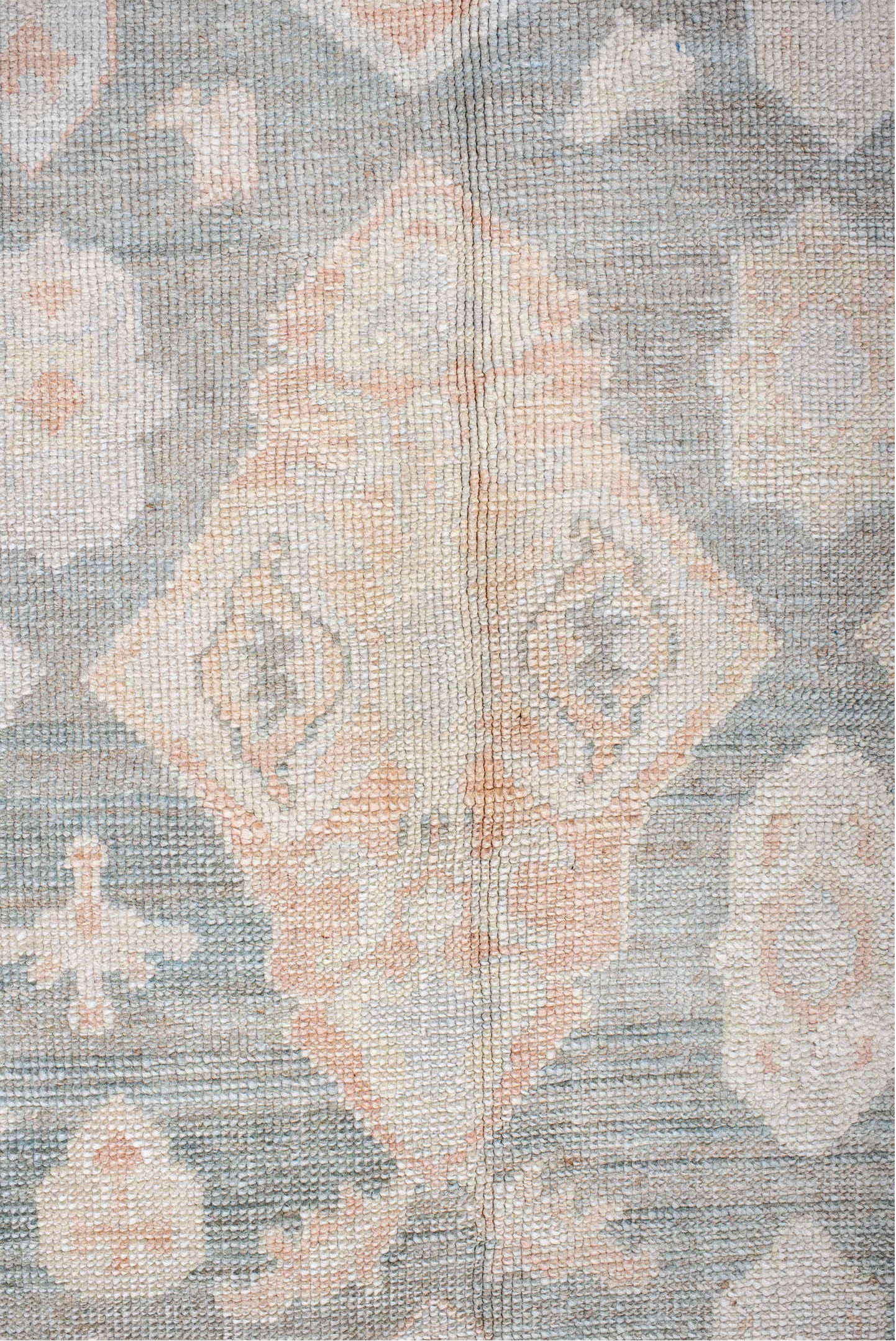 8' x 11' one-of-a-kind handmade vintage Oushak large size rug. Color palette: dark gray, gainsboro, gray, light gray, linen