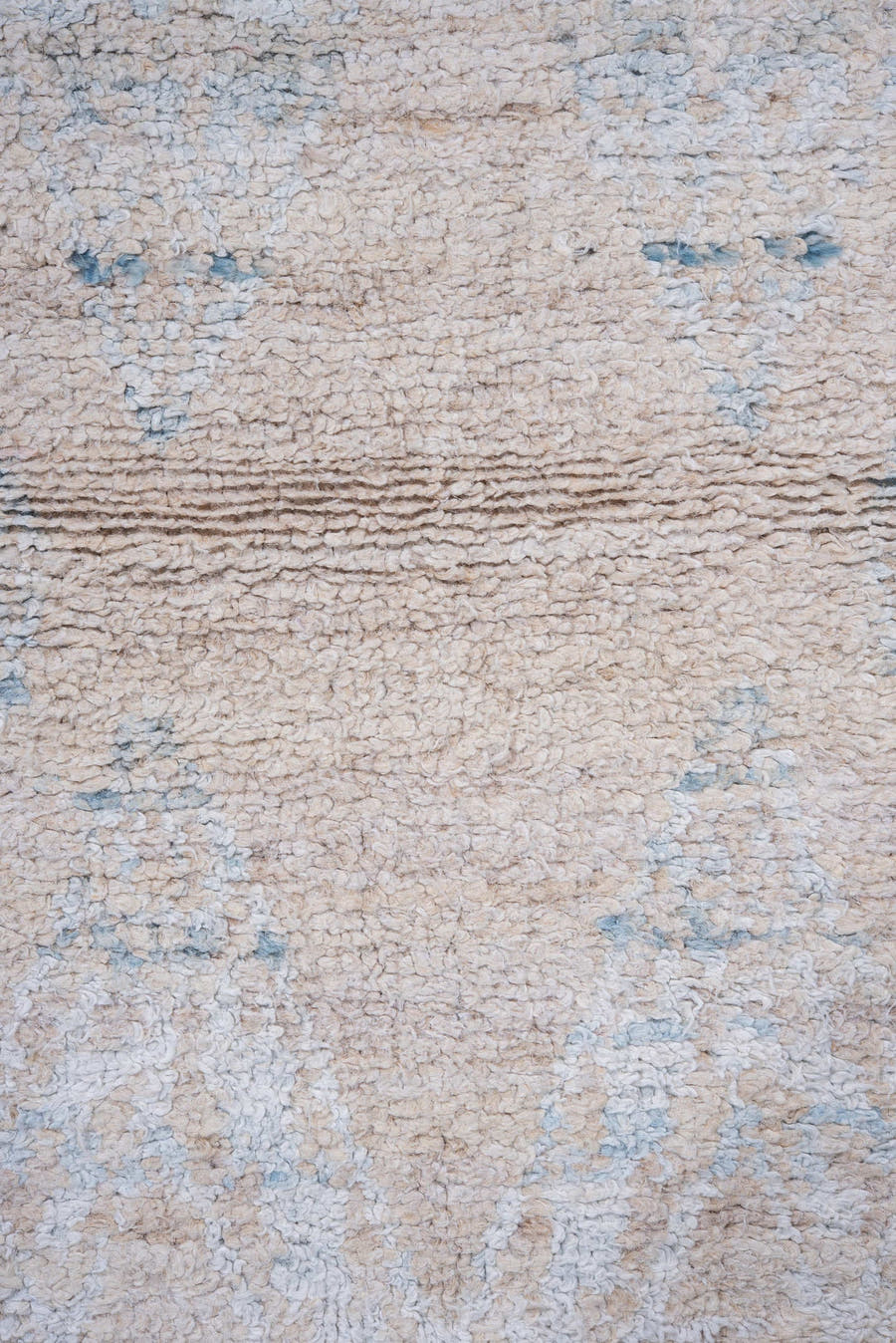 3' x 12' one-of-a-kind handmade vintage Kilim runner rug. Color palette: ivory, sky blue, beige, light blue