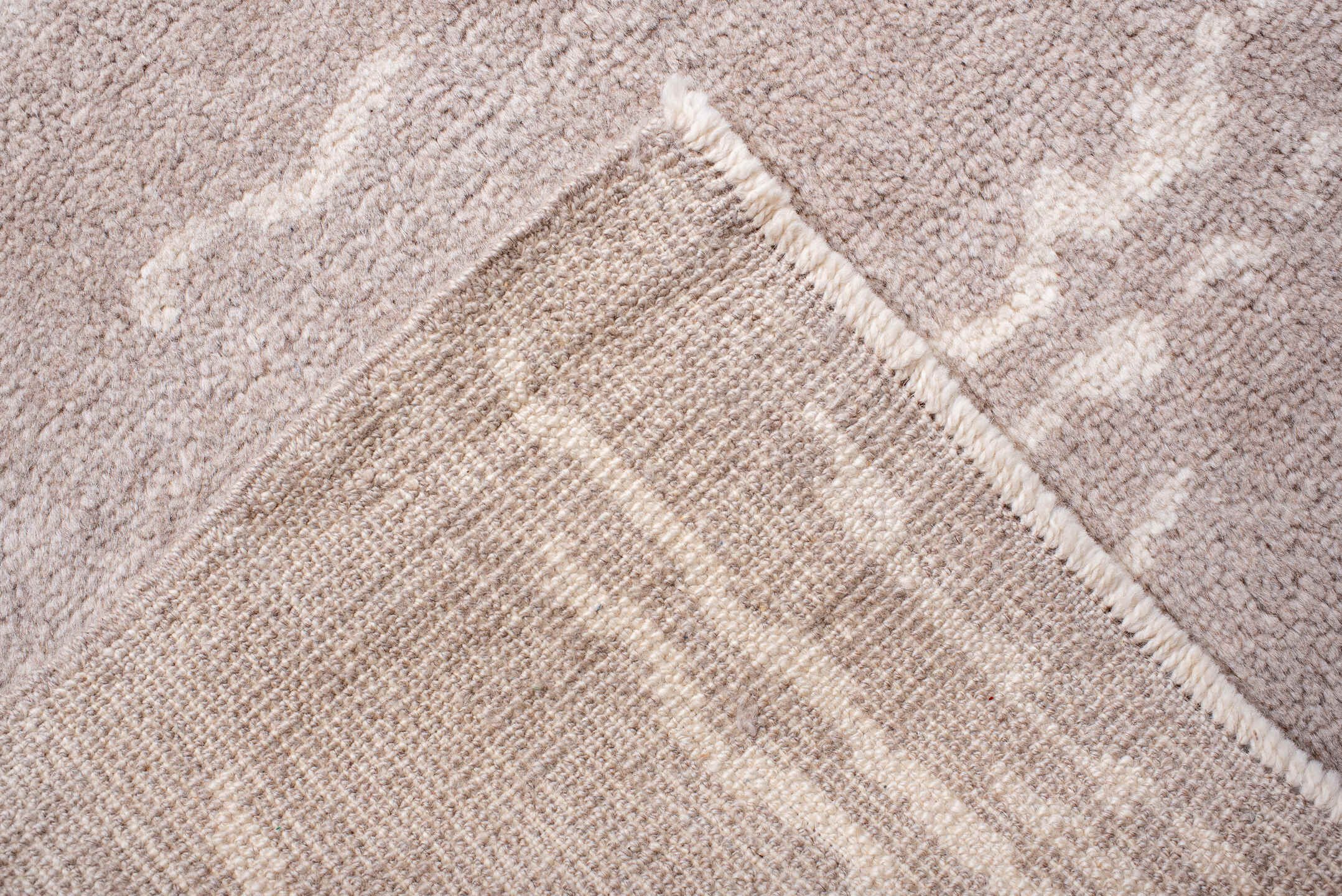 8' x 9' one-of-a-kind handmade vintage Kars rug. Color palette: blush, ivory, taupe, cream, pink, beige, gray
