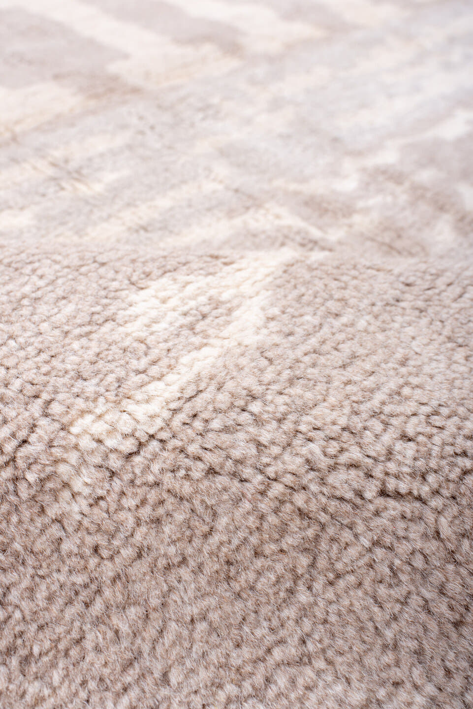 8' x 9' one-of-a-kind handmade vintage Kars rug. Color palette: blush, ivory, taupe, cream, pink, beige, gray