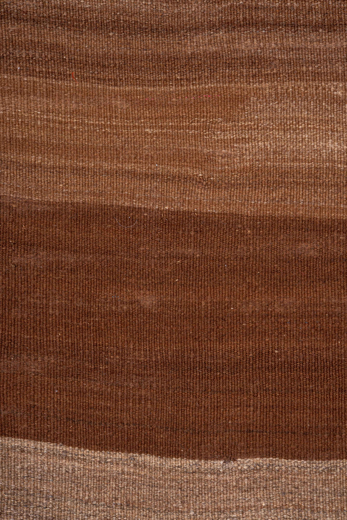 7' x 9' one-of-a-kind handmade vintage Kilim rug. Color palette: brown, camel, taupe, tan, beige, gray