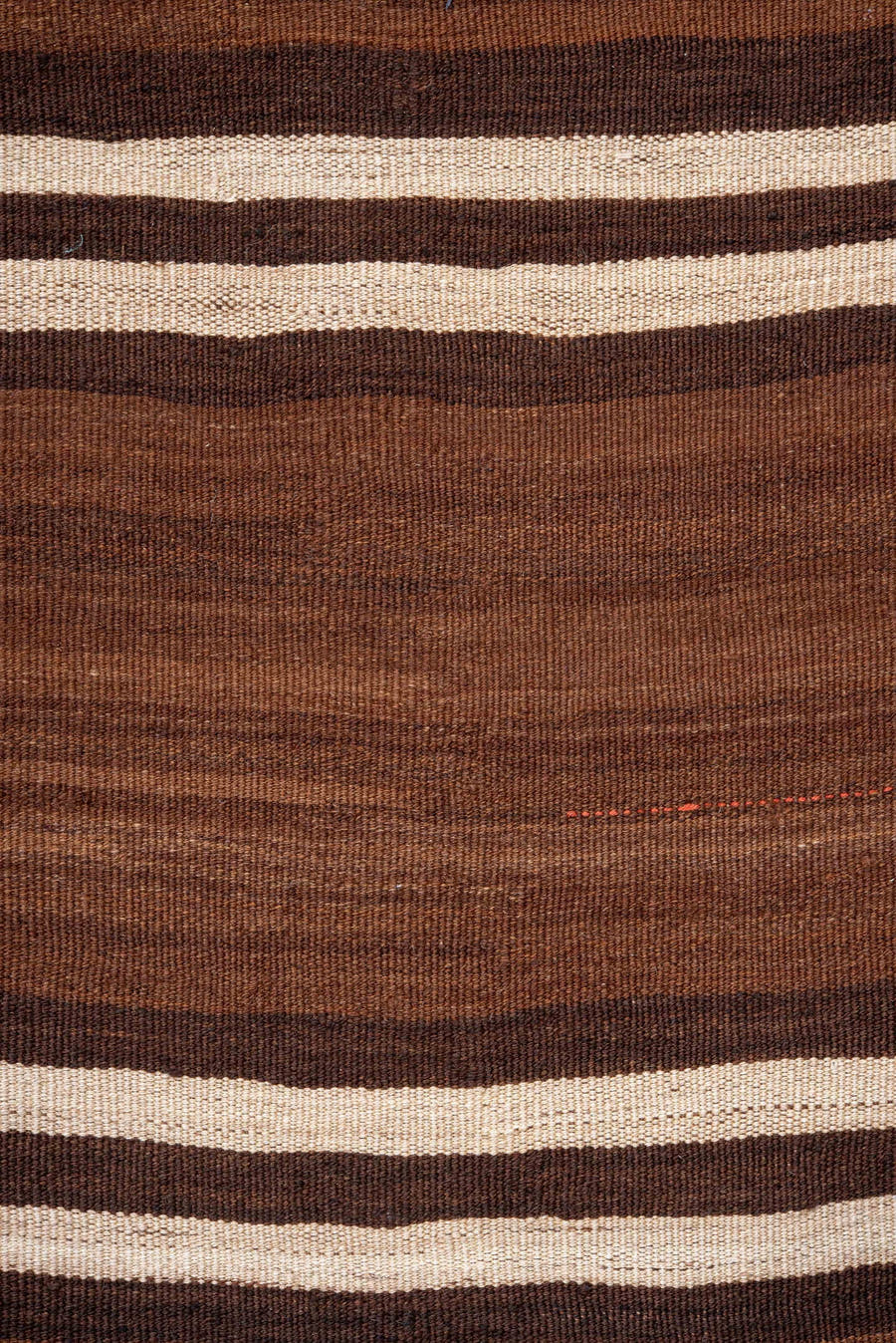8' x 10' one-of-a-kind handmade vintage Kilim large size rug. Color palette: brown, ivory, espresso, taupe, black, beige
