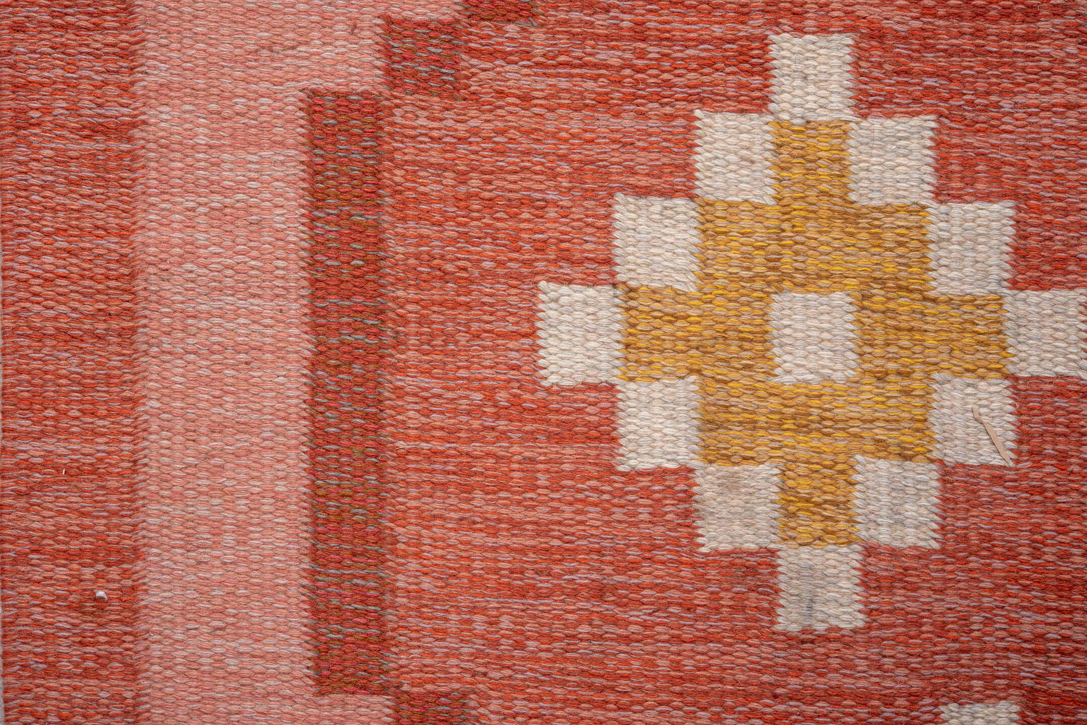 6' x 10' one-of-a-kind handmade vintage Rollaken large size rug. Color palette: blue, brown, gray, light gray