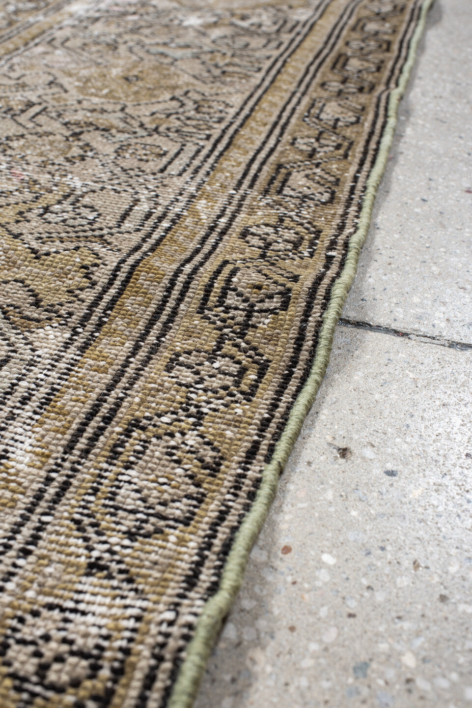 5' x 9' one-of-a-kind handmade vintage Malayer medium size rug. Color palette: taupe, ivory, beige, camel, pale blue, blush