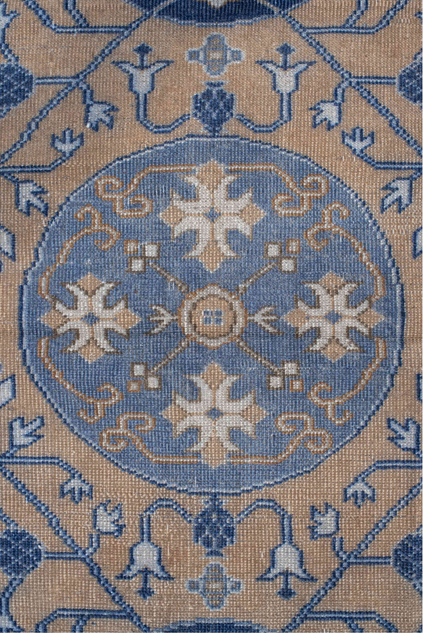 3' x 5' one-of-a-kind handmade vintage Caucasian small size rug. Color palette: black, blue, dark gray, fiord, gray