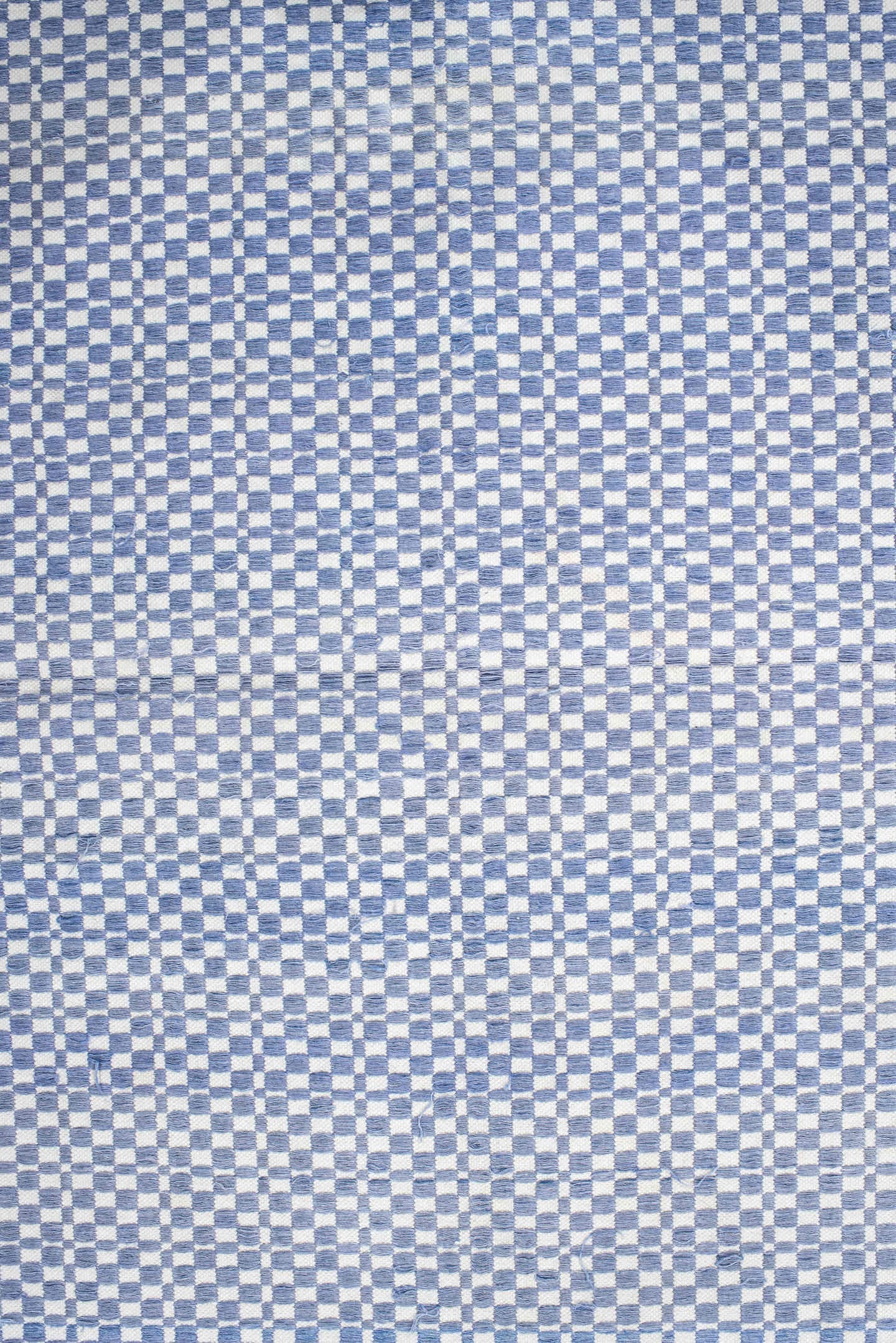 3' x 5' one-of-a-kind handmade vintage Dhurrie small size rug. Color palette: ivory, blue