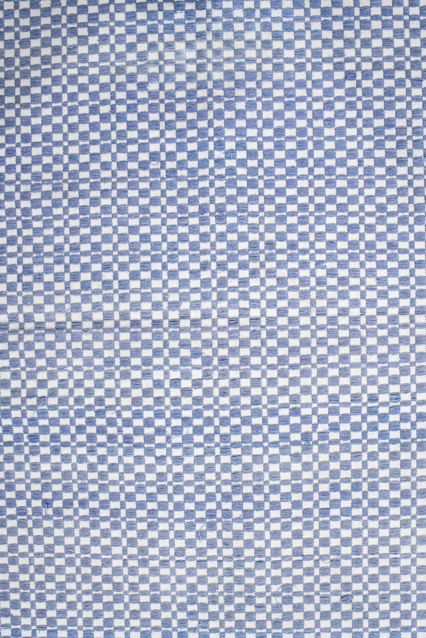 3' x 5' one-of-a-kind handmade vintage Dhurrie small size rug. Color palette: ivory, blue