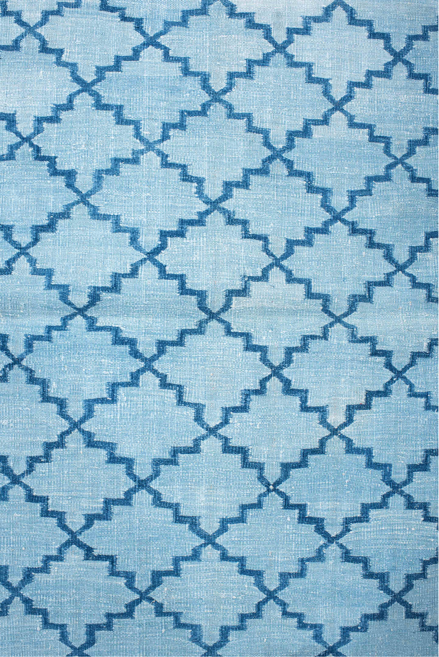 3' x 5' one-of-a-kind handmade vintage Dhurrie small size rug. Color palette: light blue, turquoise, rust, sky blue, teal
