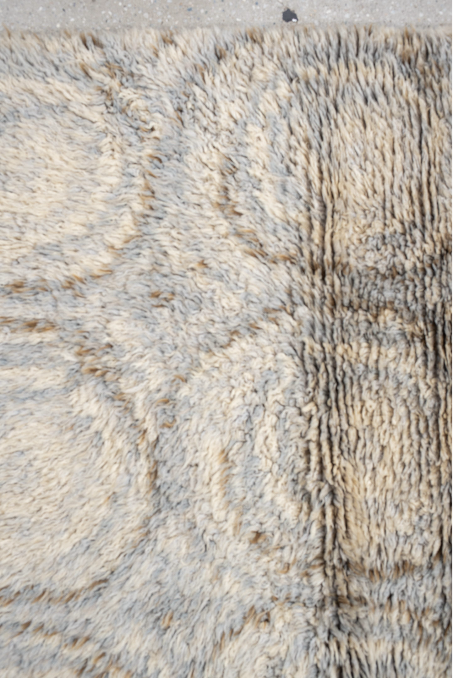 4' x 7' one-of-a-kind handmade vintage Scadinavian rug. Color palette: ivory, cream, light gray, taupe, beige, gray