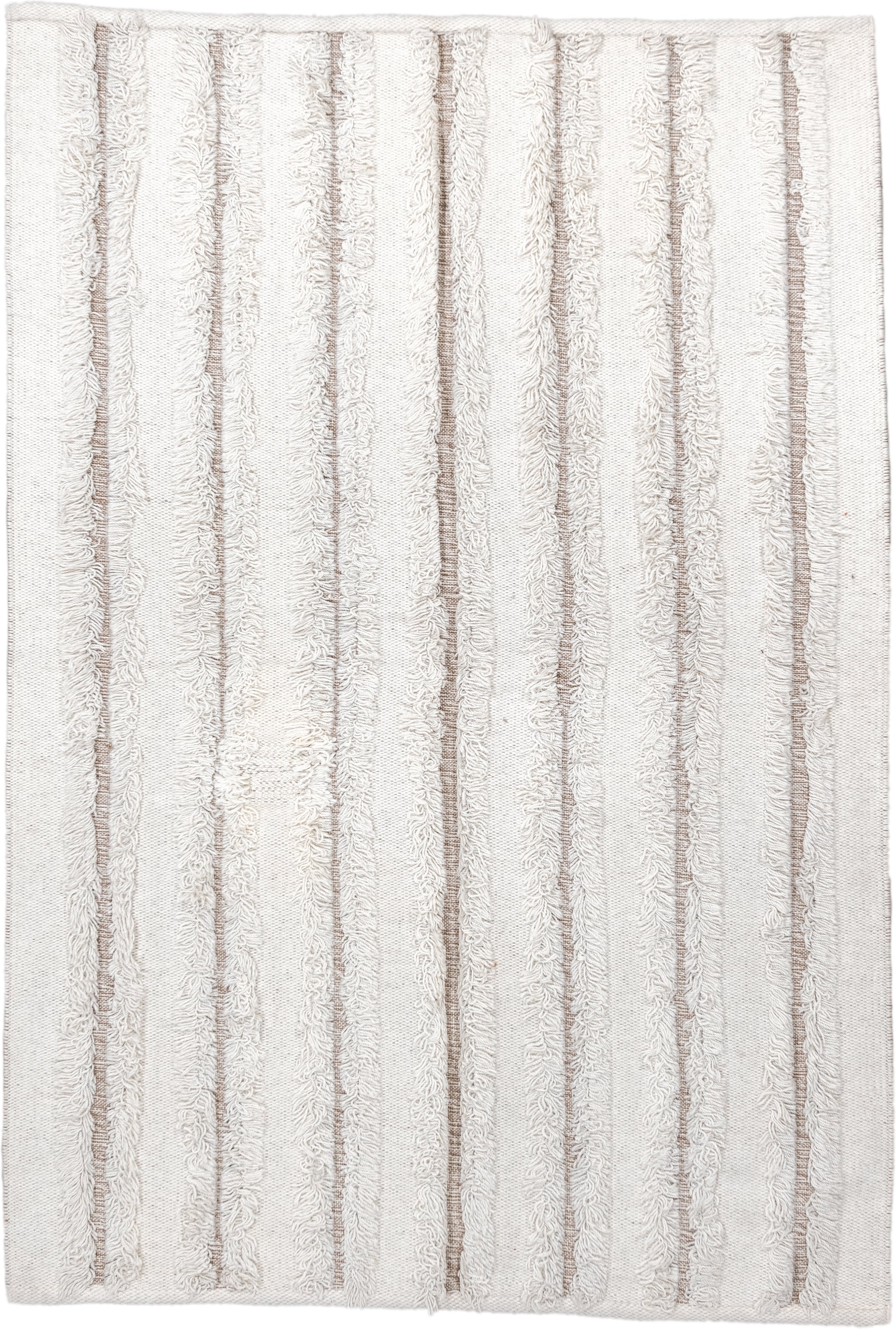 4' x 6' one-of-a-kind handmade vintage Scadinavian small size rug. Color palette: ivory, cream, taupe, beige, gray