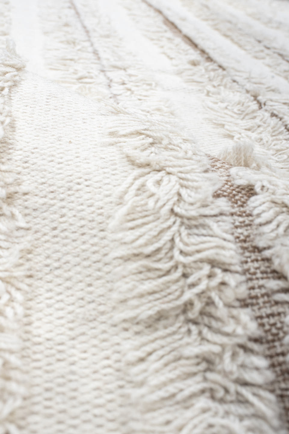 4' x 6' one-of-a-kind handmade vintage Scadinavian small size rug. Color palette: ivory, cream, taupe, beige, gray