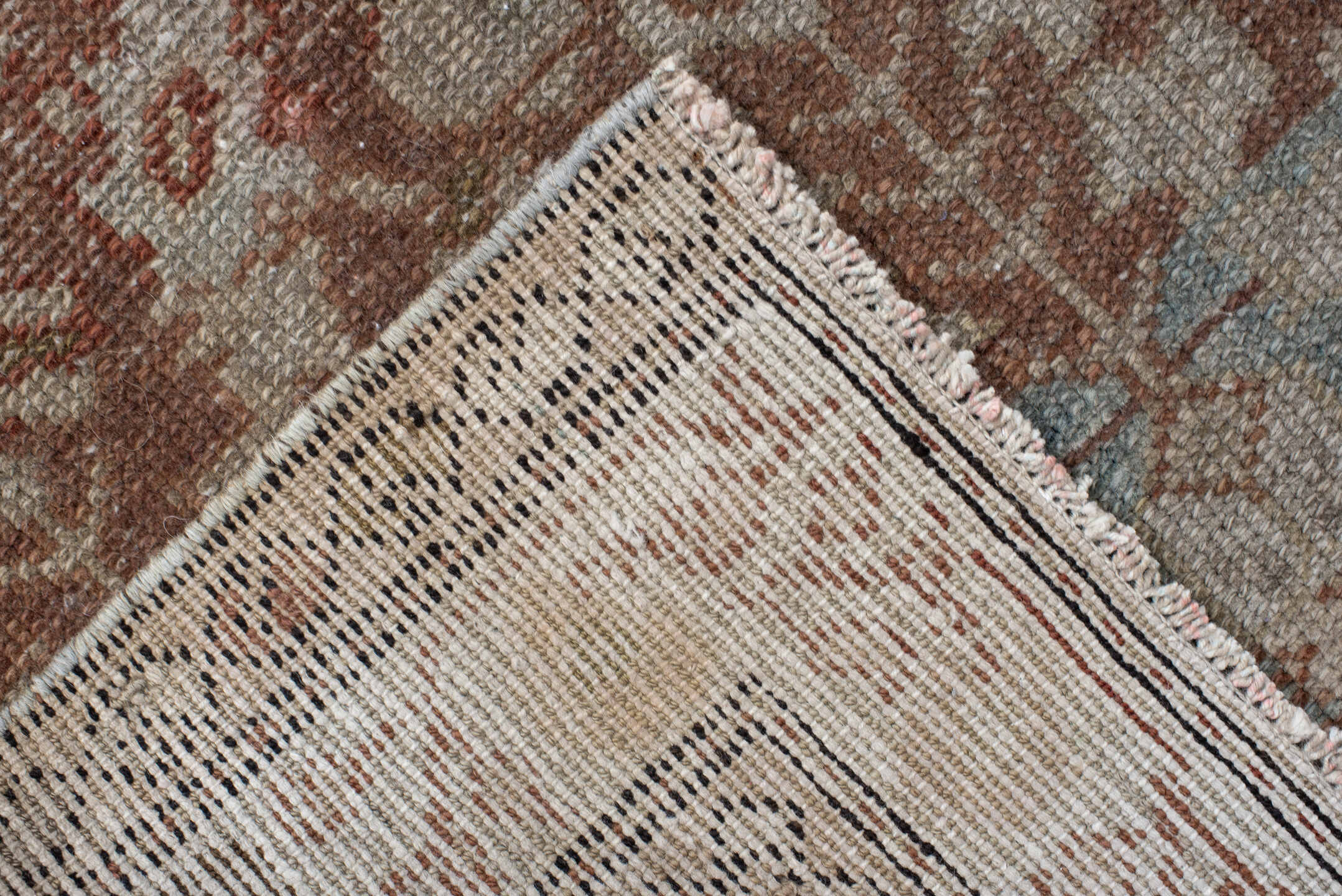 3' x 11' one-of-a-kind handmade vintage Malayer runner rug. Color palette: taupe, sky blue, ivory, rose, rust, charcoal