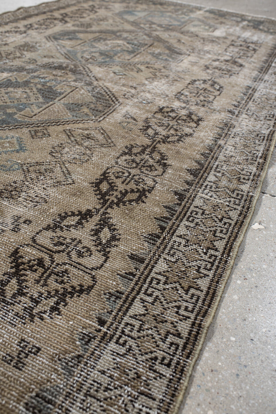 3' x 7' one-of-a-kind handmade vintage Malayer runner rug. Color palette: taupe, ivory, charcoal, slate, beige, camel, gray