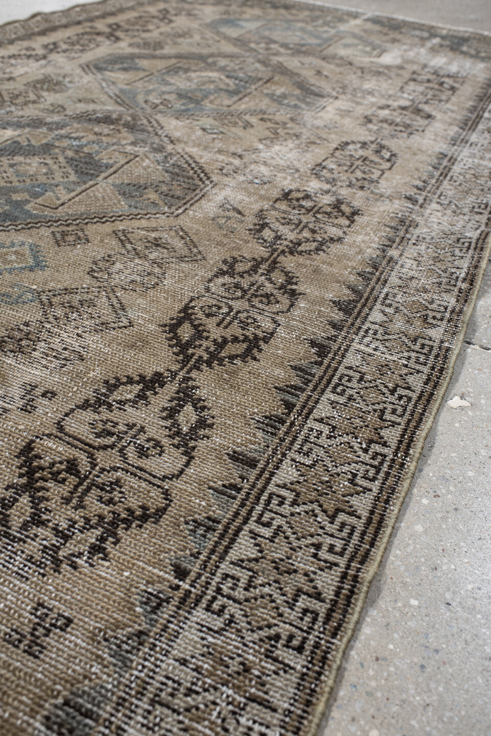 3' x 7' one-of-a-kind handmade vintage Malayer runner rug. Color palette: taupe, ivory, charcoal, slate, beige, camel, gray