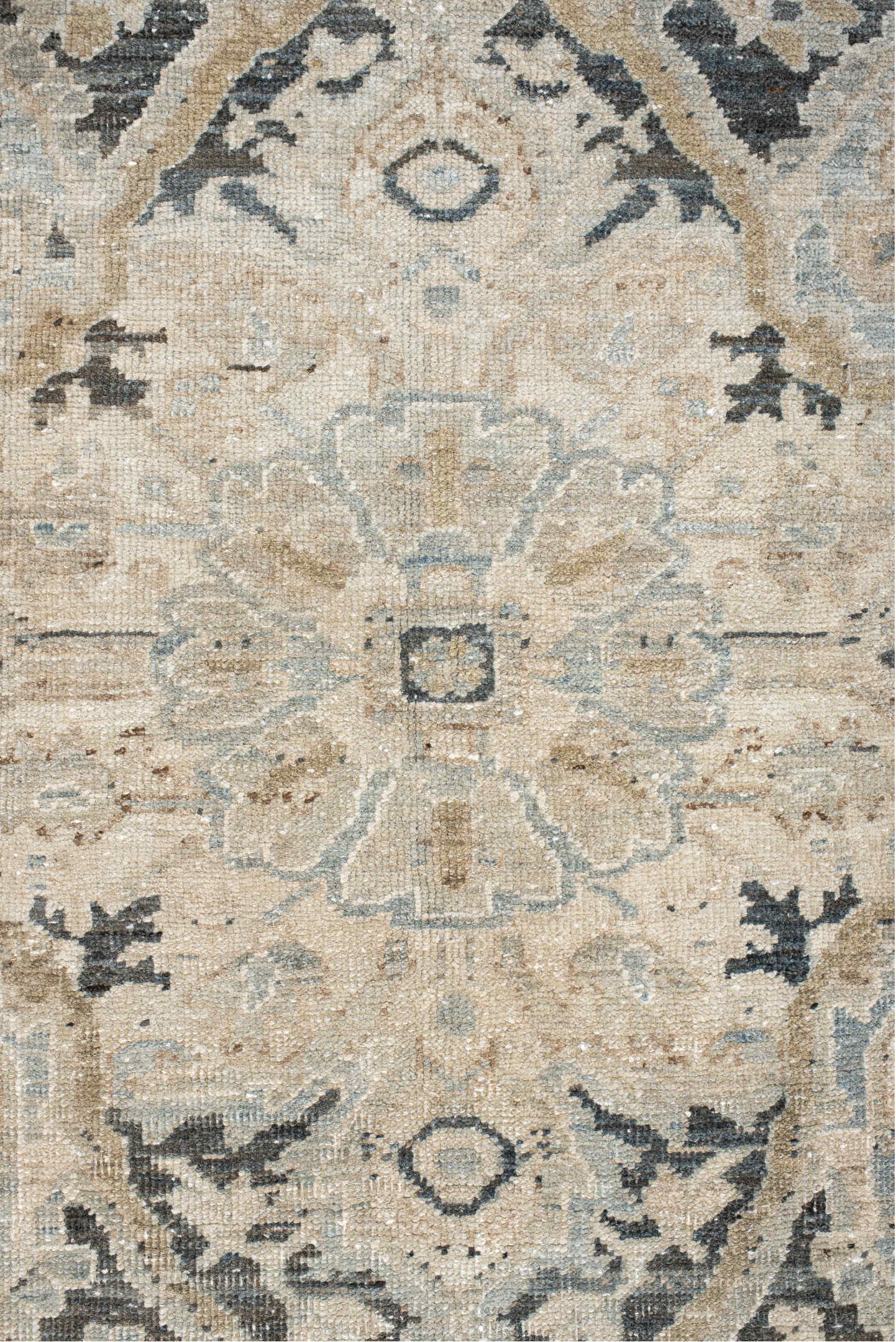8' x 10' one-of-a-kind handmade vintage Heriz large size rug. Color palette: antiquewhite, brown, dim gray, gray, linen