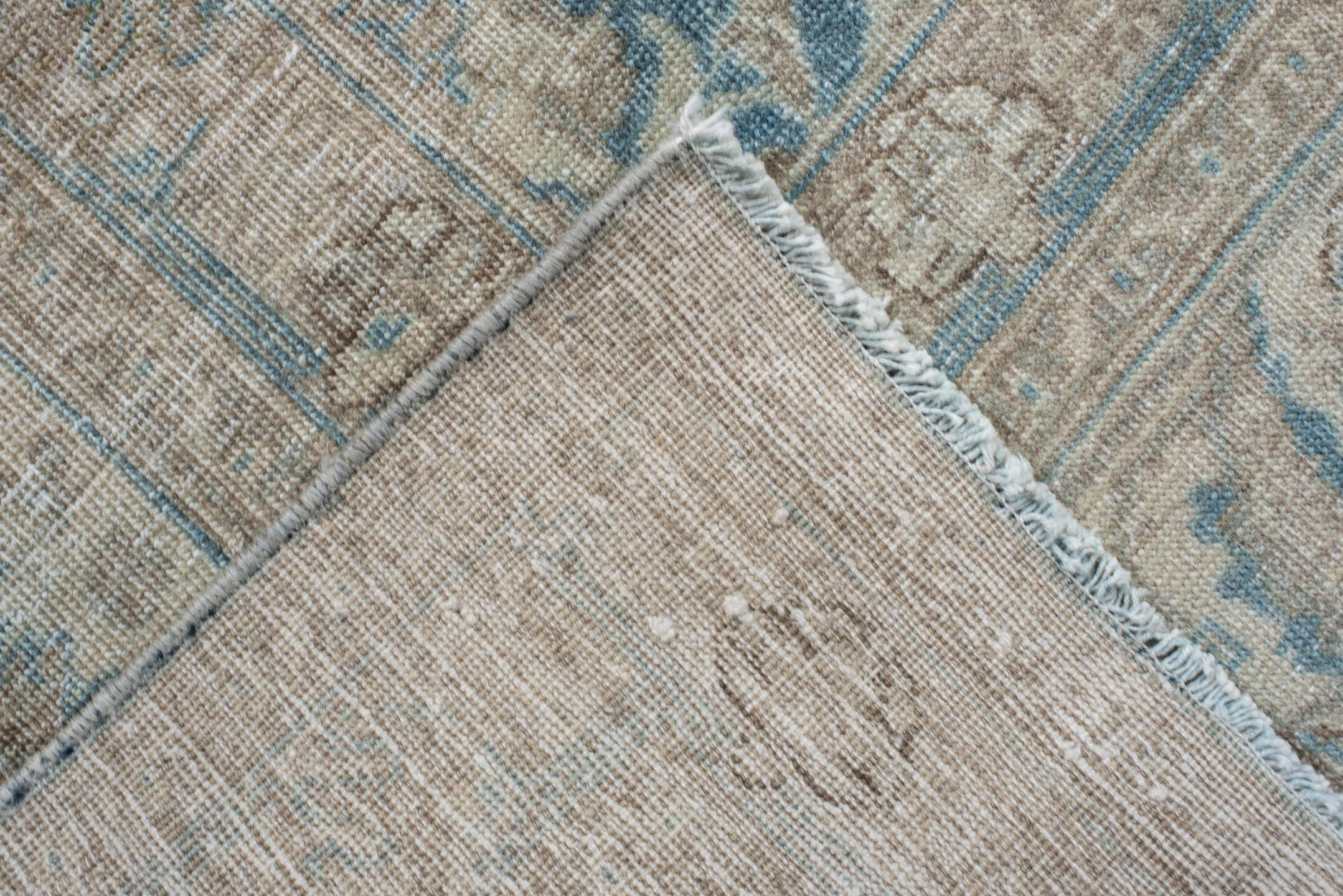 6' x 9' one-of-a-kind handmade antique Tabriz medium size rug. Color palette: ivory, sky blue, beige, taupe, camel