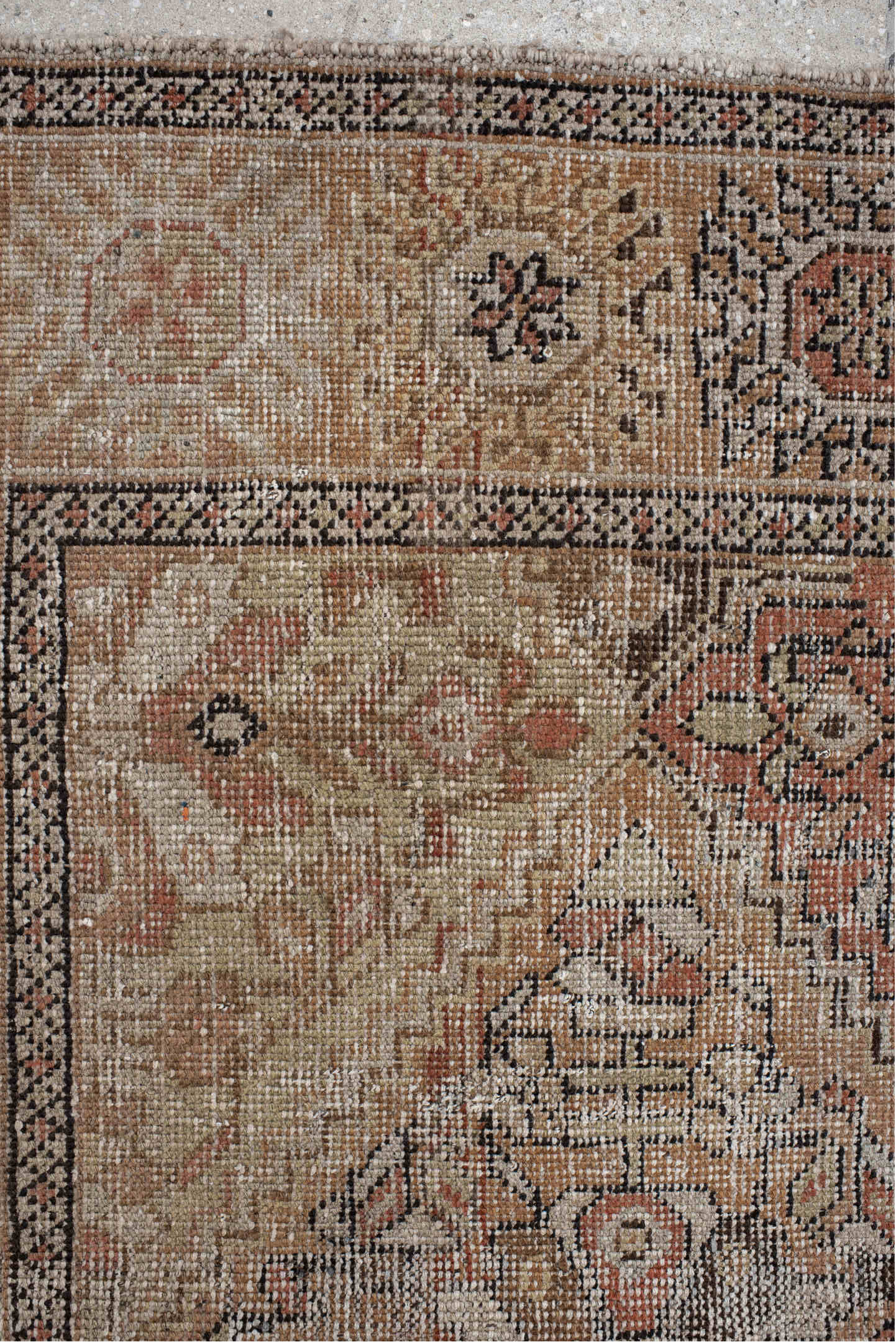 4' x 5' one-of-a-kind handmade vintage Afshar small size rug. Color palette: antiquewhite, brown, gray, light gray