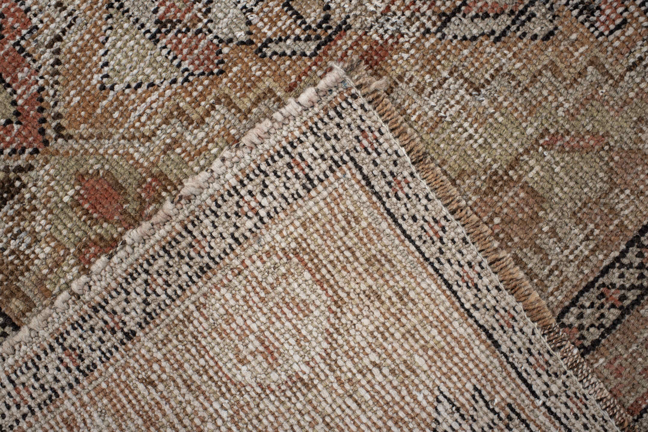 4' x 5' one-of-a-kind handmade vintage Afshar small size rug. Color palette: antiquewhite, brown, gray, light gray