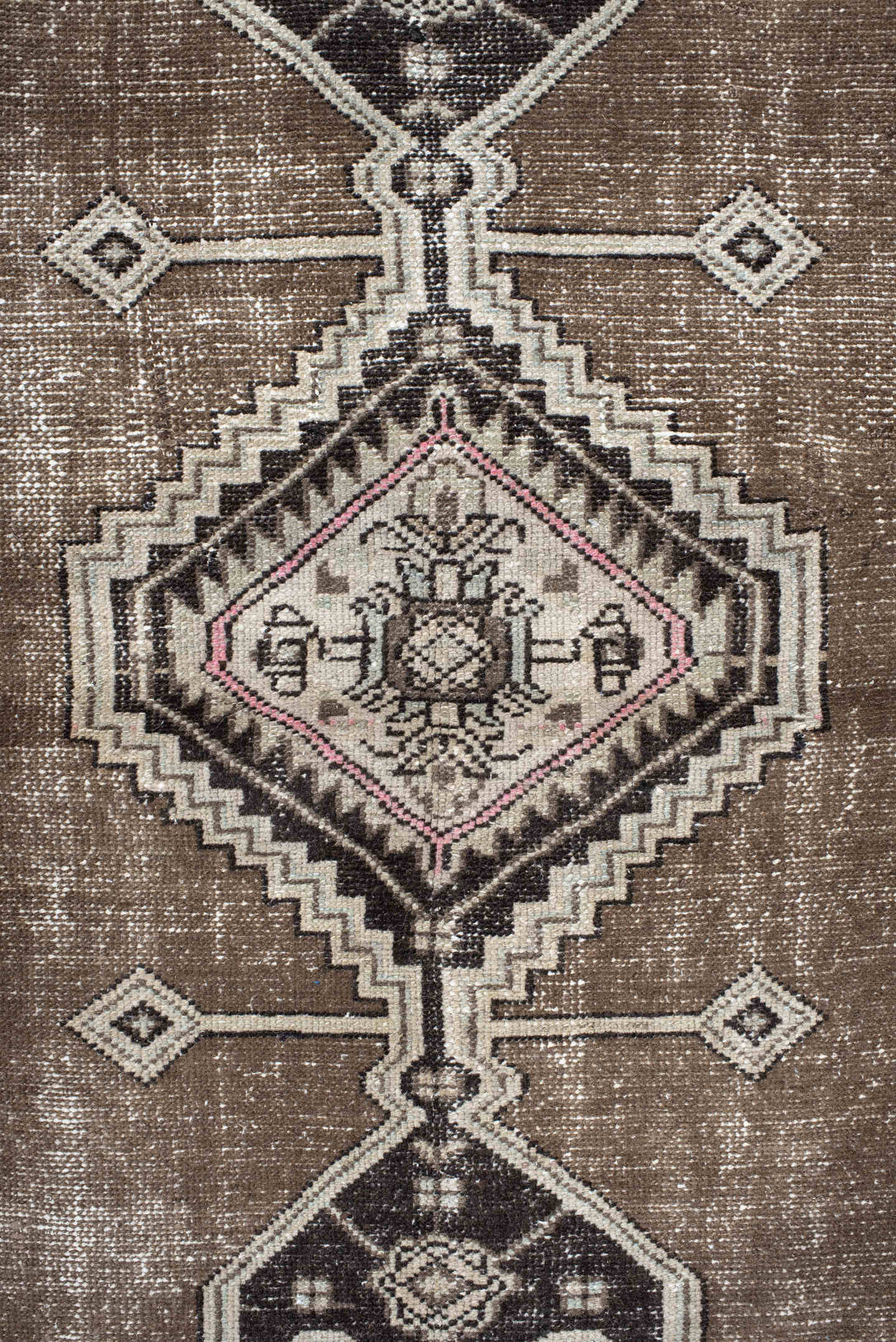 3' x 5' one-of-a-kind handmade vintage Hamadan small size rug. Color palette: taupe, brown, ivory, charcoal, rose, pale_blue