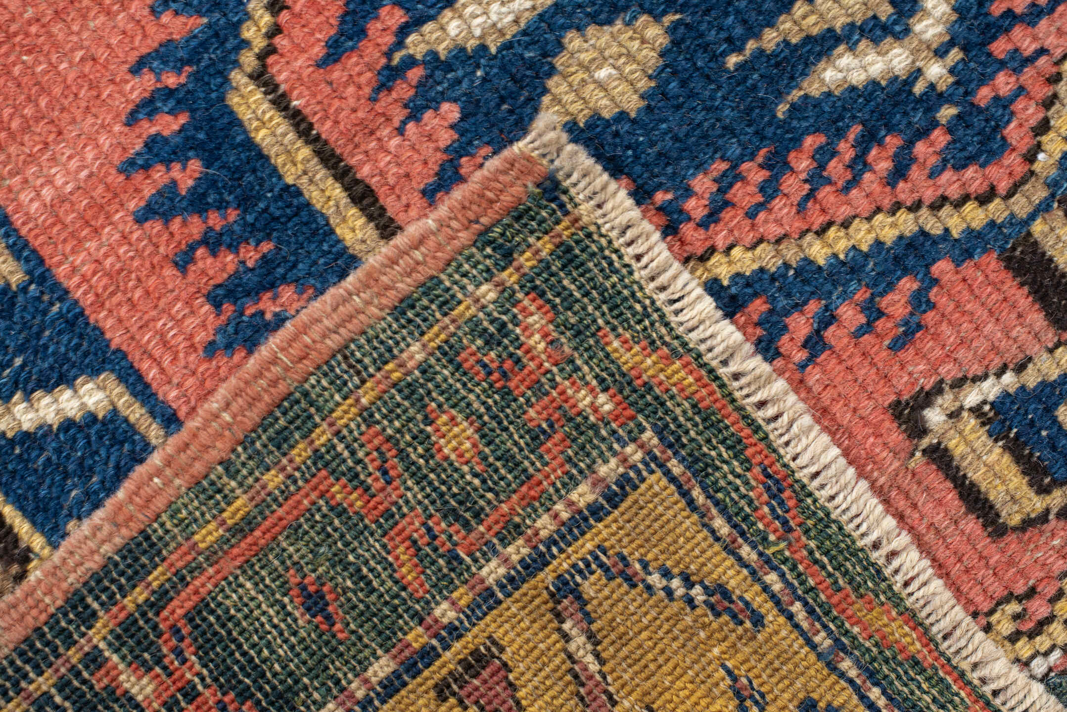 3' x 10' one-of-a-kind handmade vintage NW Persian runner rug. Color palette: rose, indigo, ivory, gold, teal, rust, pink