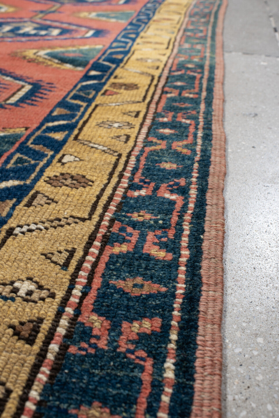 3' x 10' one-of-a-kind handmade vintage NW Persian runner rug. Color palette: rose, indigo, ivory, gold, teal, rust, pink