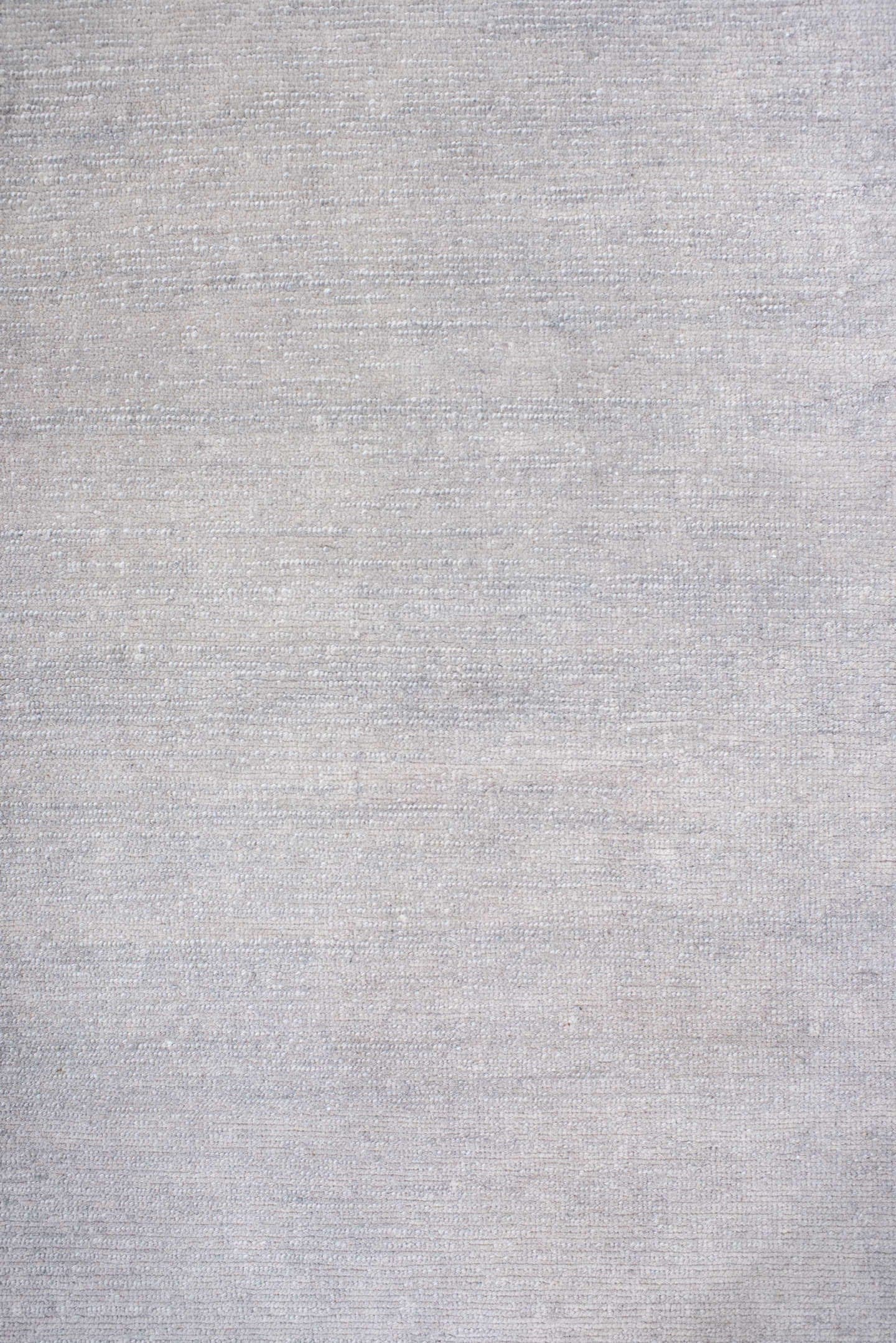 5' x 7' one-of-a-kind handmade vintage Nepal rug. Color palette: taupe, ivory, beige, cream, pale gray, gray, light gray