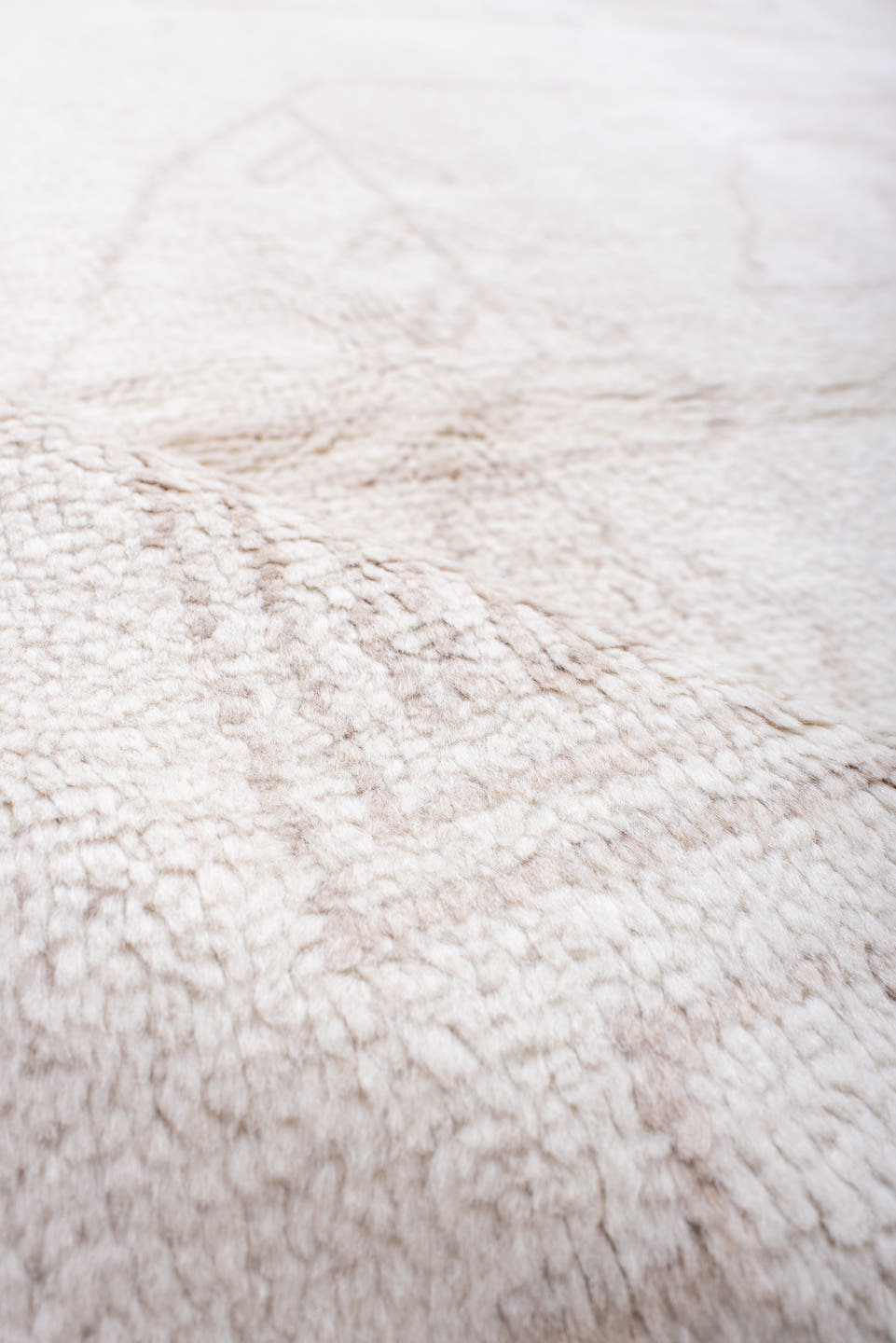 8' x 10' one-of-a-kind handmade vintage Moroccan large size rug. Color palette: ivory, blush, taupe, cream, pink, beige