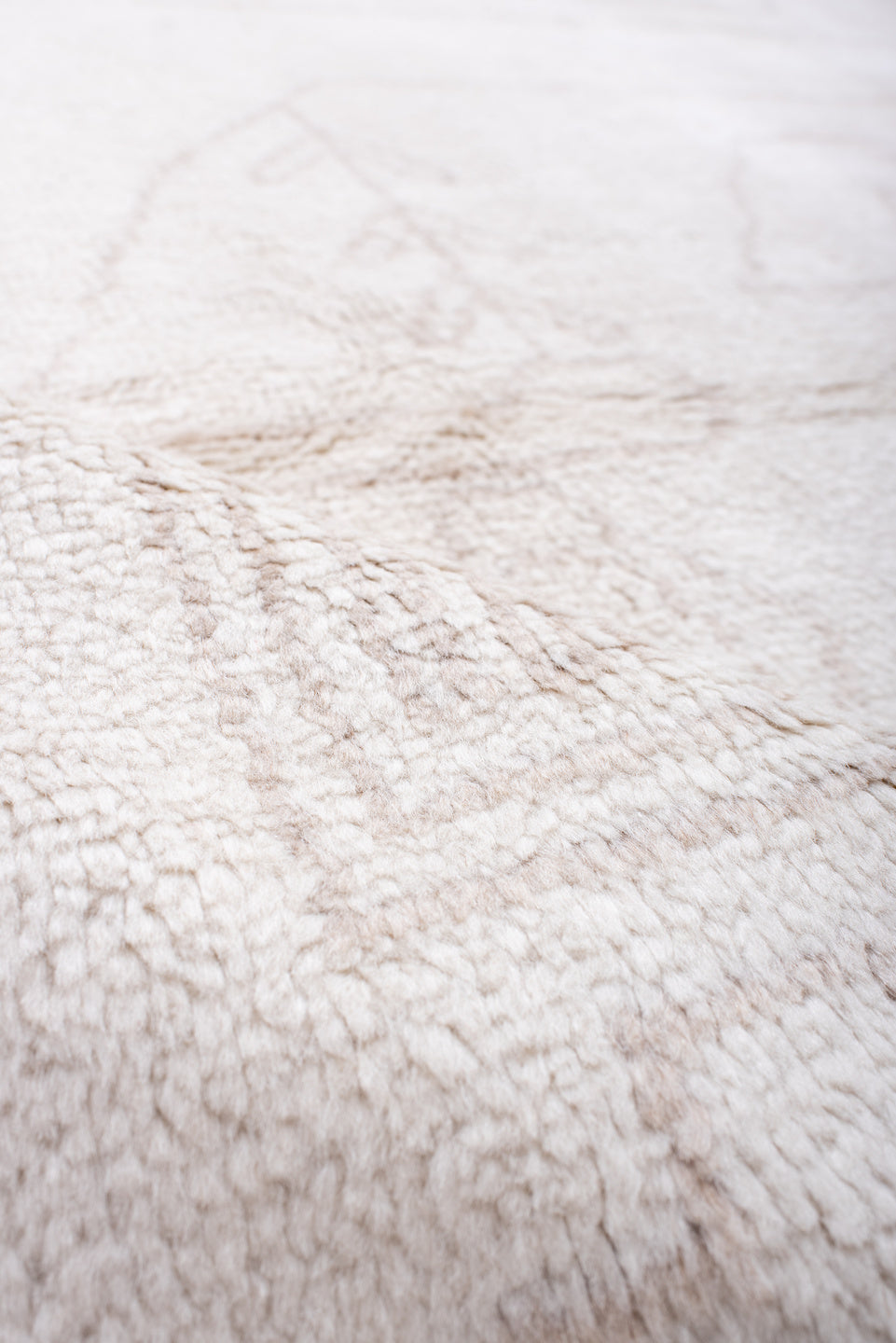 8' x 10' one-of-a-kind handmade vintage Moroccan large size rug. Color palette: ivory, blush, taupe, cream, pink, beige