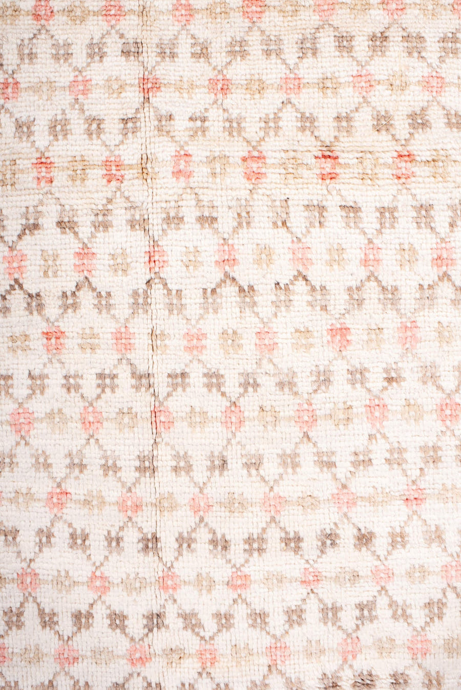 8' x 10' one-of-a-kind handmade vintage Oushak large size rug. Color palette: taupe, ivory, cream, blush, pale gold