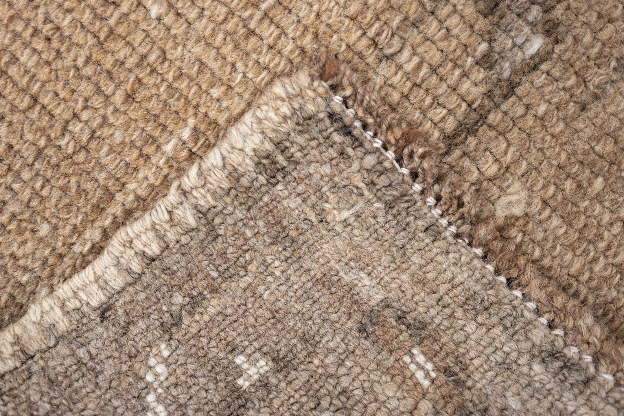 3' x 4' one-of-a-kind handmade antique Kars small size rug. Color palette: taupe, camel, ivory, brown, greige, beige, gray