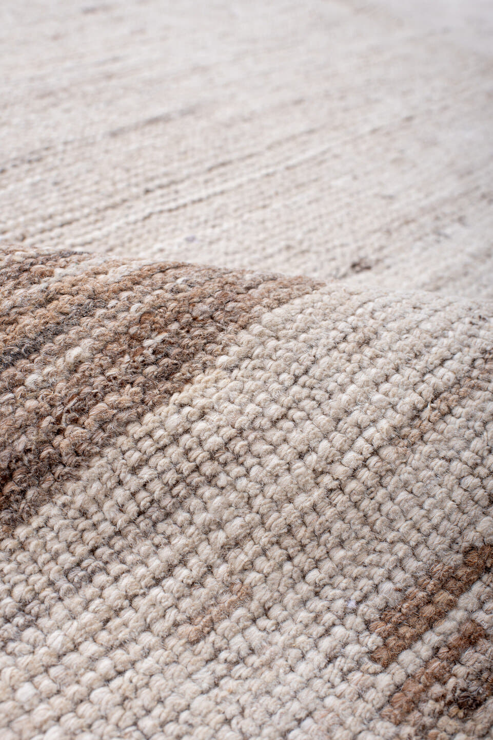 6' x 8' one-of-a-kind handmade vintage Tulu medium size rug. Color palette: ivory, taupe, beige, camel, gray