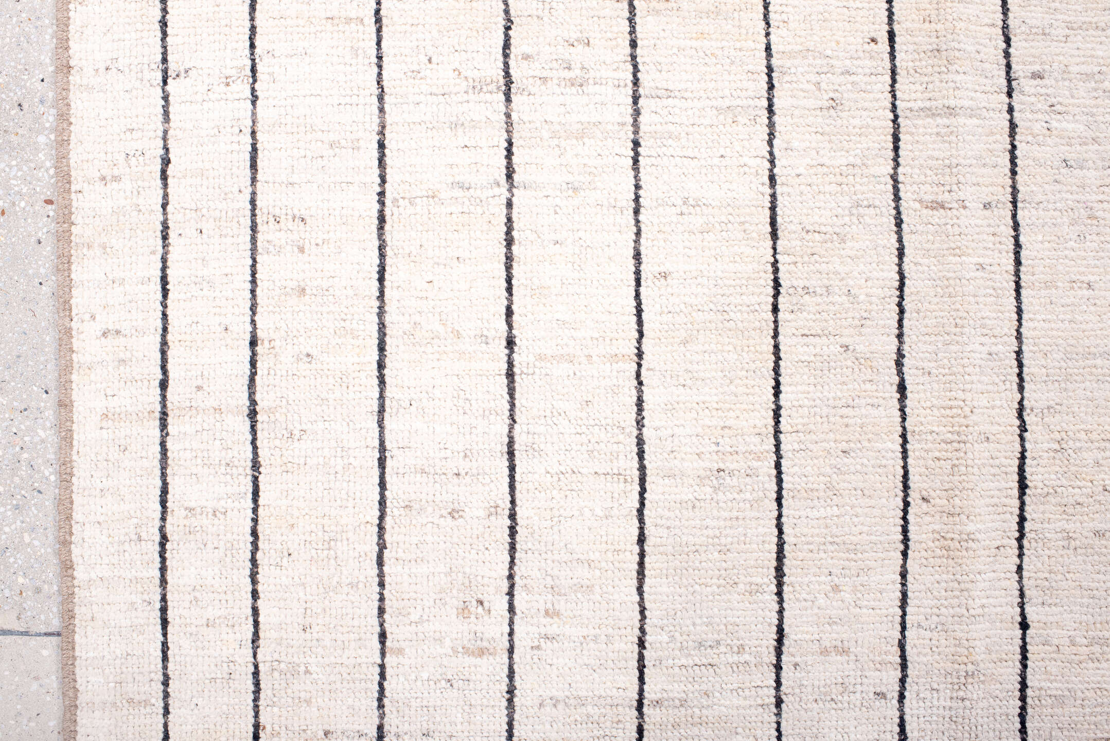 9' x 12' one-of-a-kind handmade vintage Tulu large size rug. Color palette: ivory, charcoal, taupe, gray, black, beige