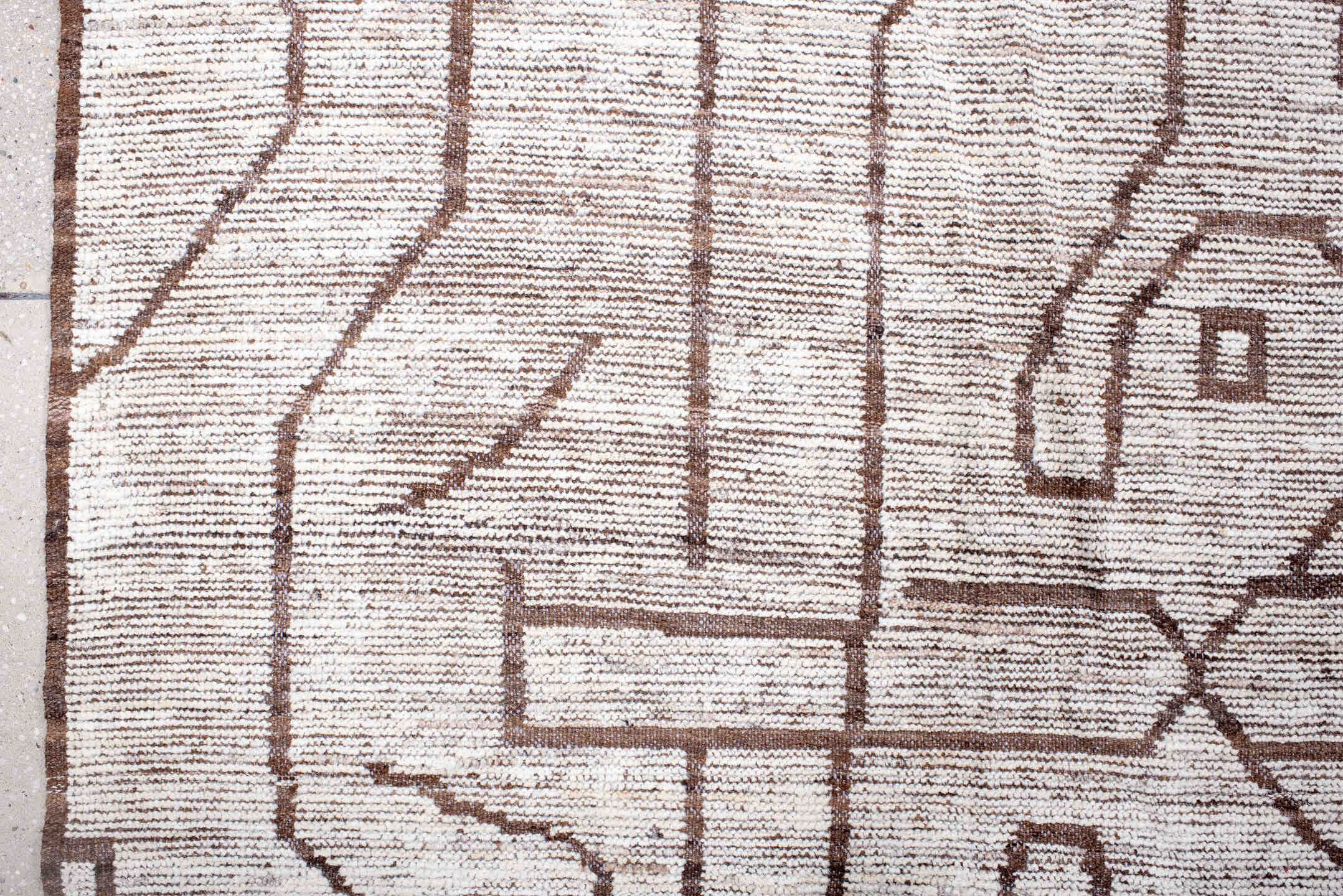 9' x 12' one-of-a-kind handmade vintage Tulu large size rug. Color palette: brown, dark gray, dim gray, gainsboro, gray