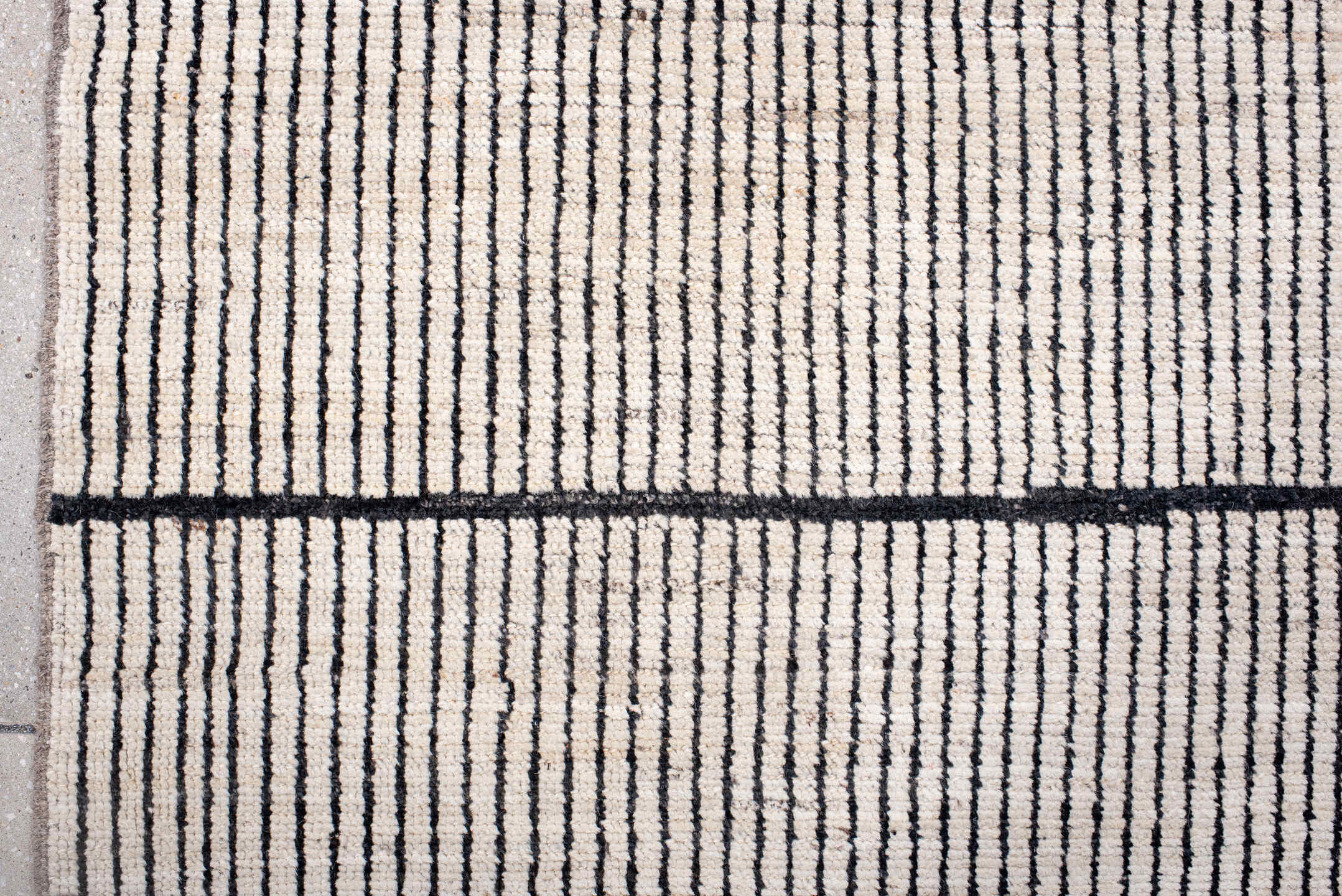 6' x 9' one-of-a-kind handmade vintage Tulu medium size rug. Color palette: ivory, charcoal, taupe, gray, black, beige
