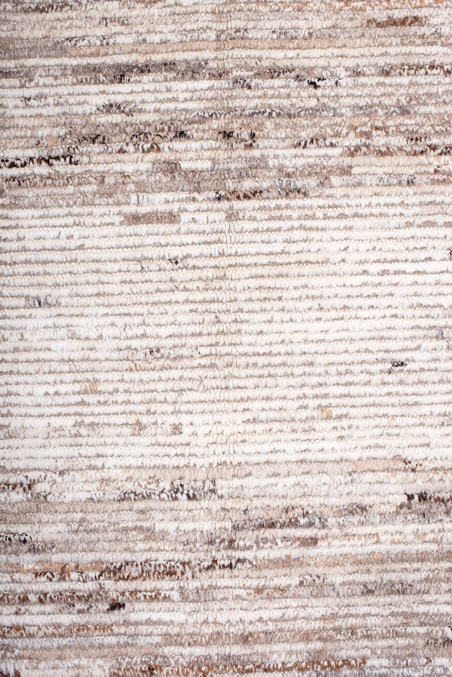 10' x 13' one-of-a-kind handmade vintage Tulu large size rug. Color palette: ivory, taupe, camel, gray, brown, beige