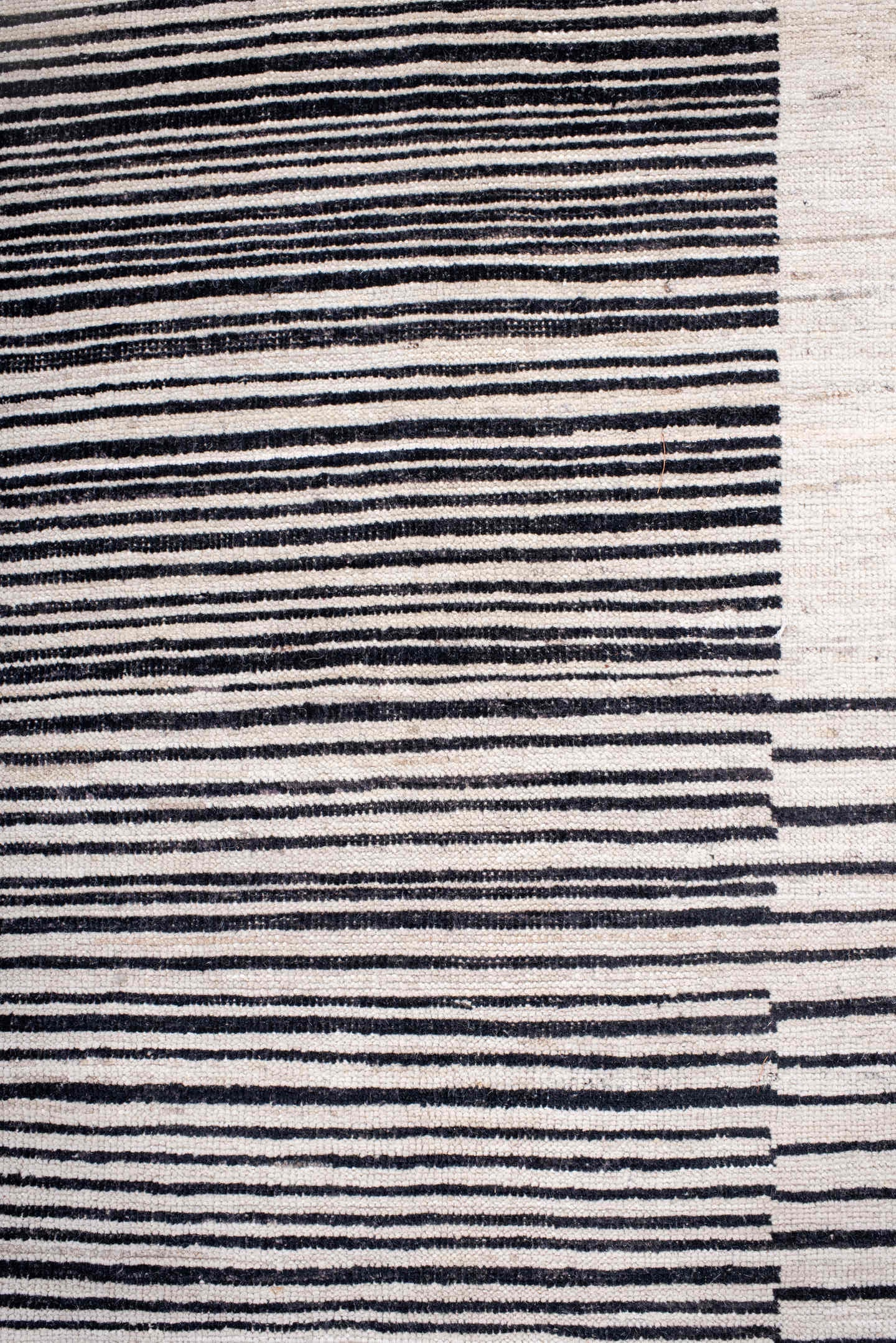 10' x 13' one-of-a-kind handmade vintage Tulu large size rug. Color palette: ivory, charcoal, gray, black