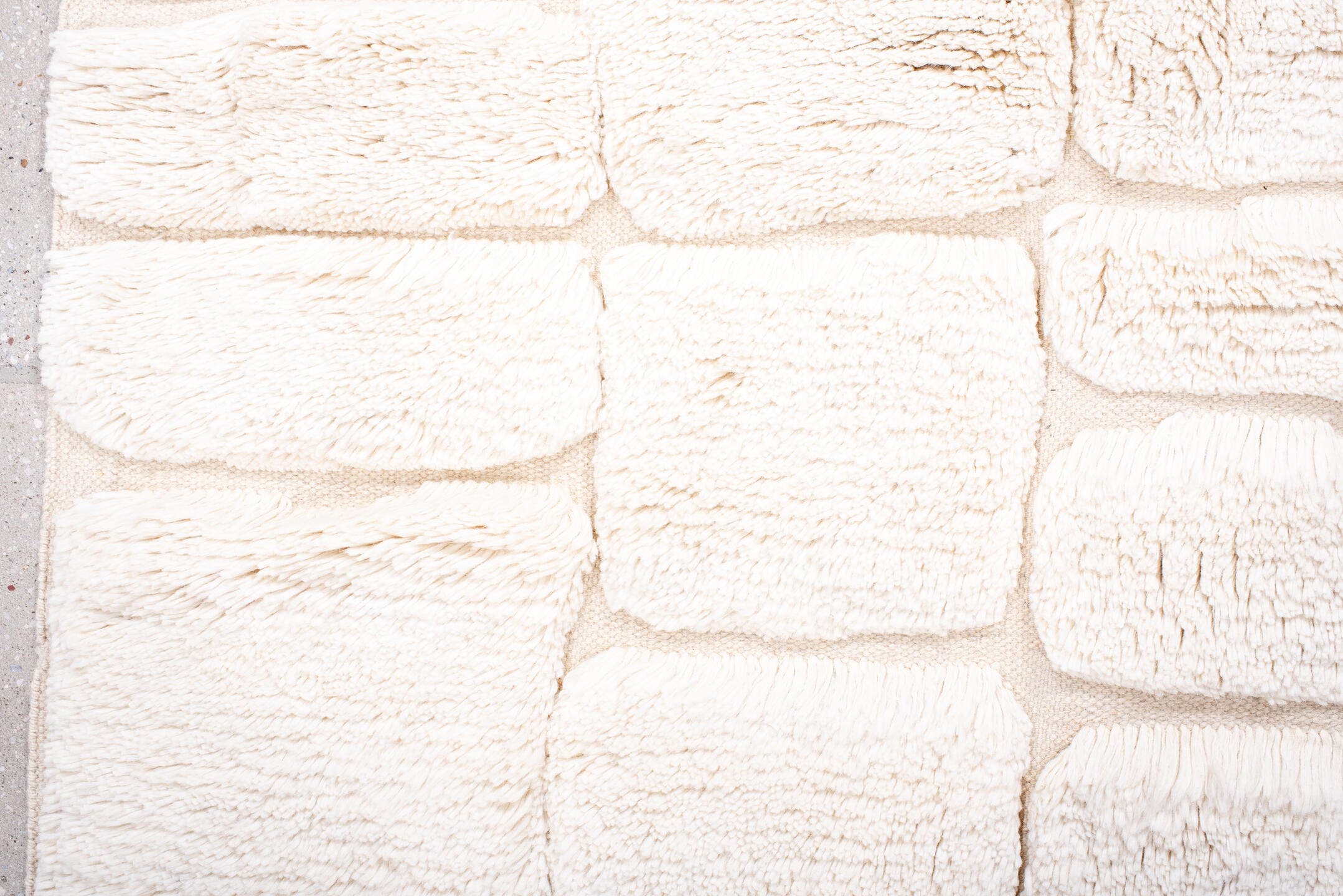 5' x 7' one-of-a-kind handmade vintage Moroccan medium size rug. Color palette: ivory, cream, beige
