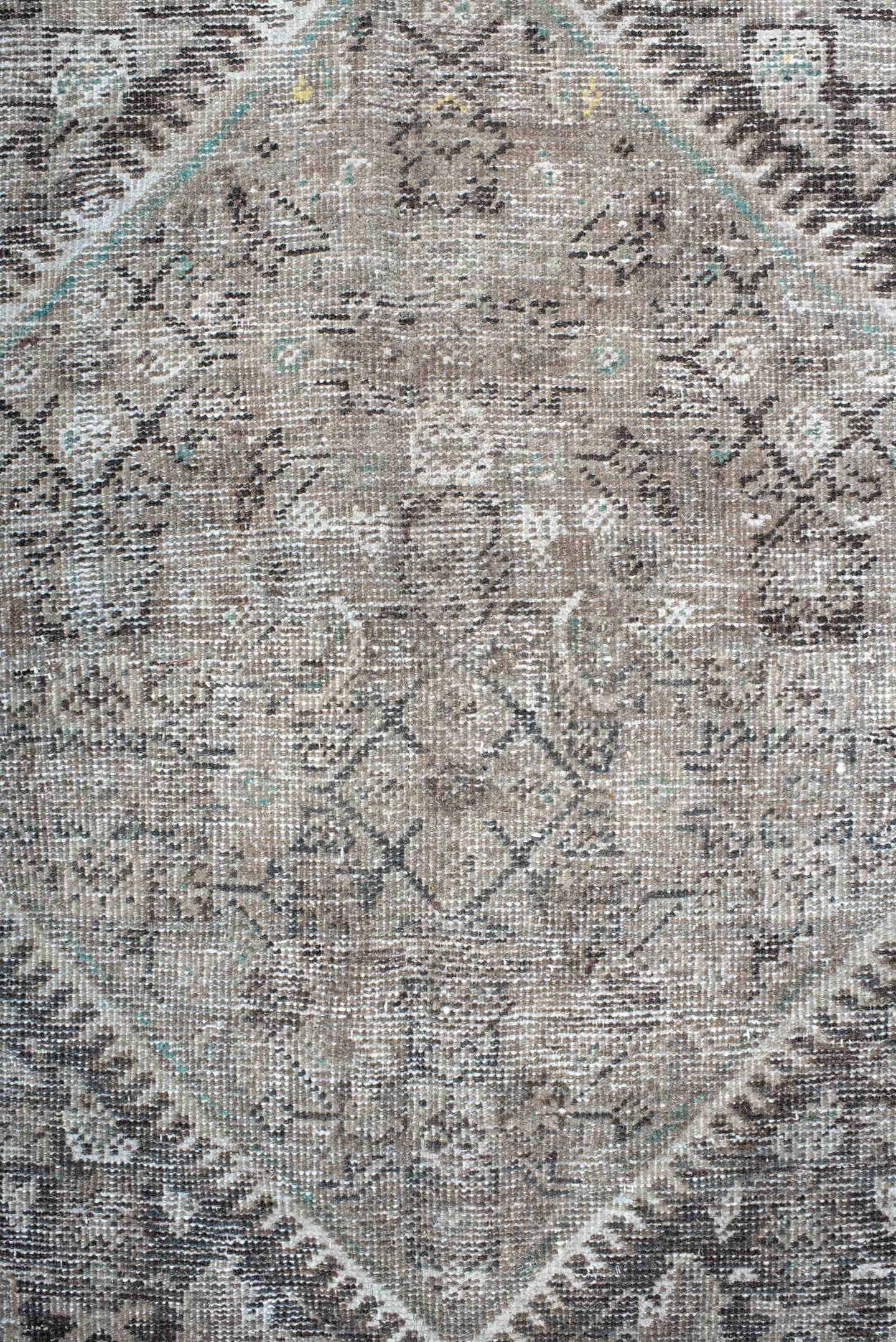10' x 13' one-of-a-kind handmade antique Mahal large size rug. Color palette: taupe, ivory, gray, charcoal, gold, beige