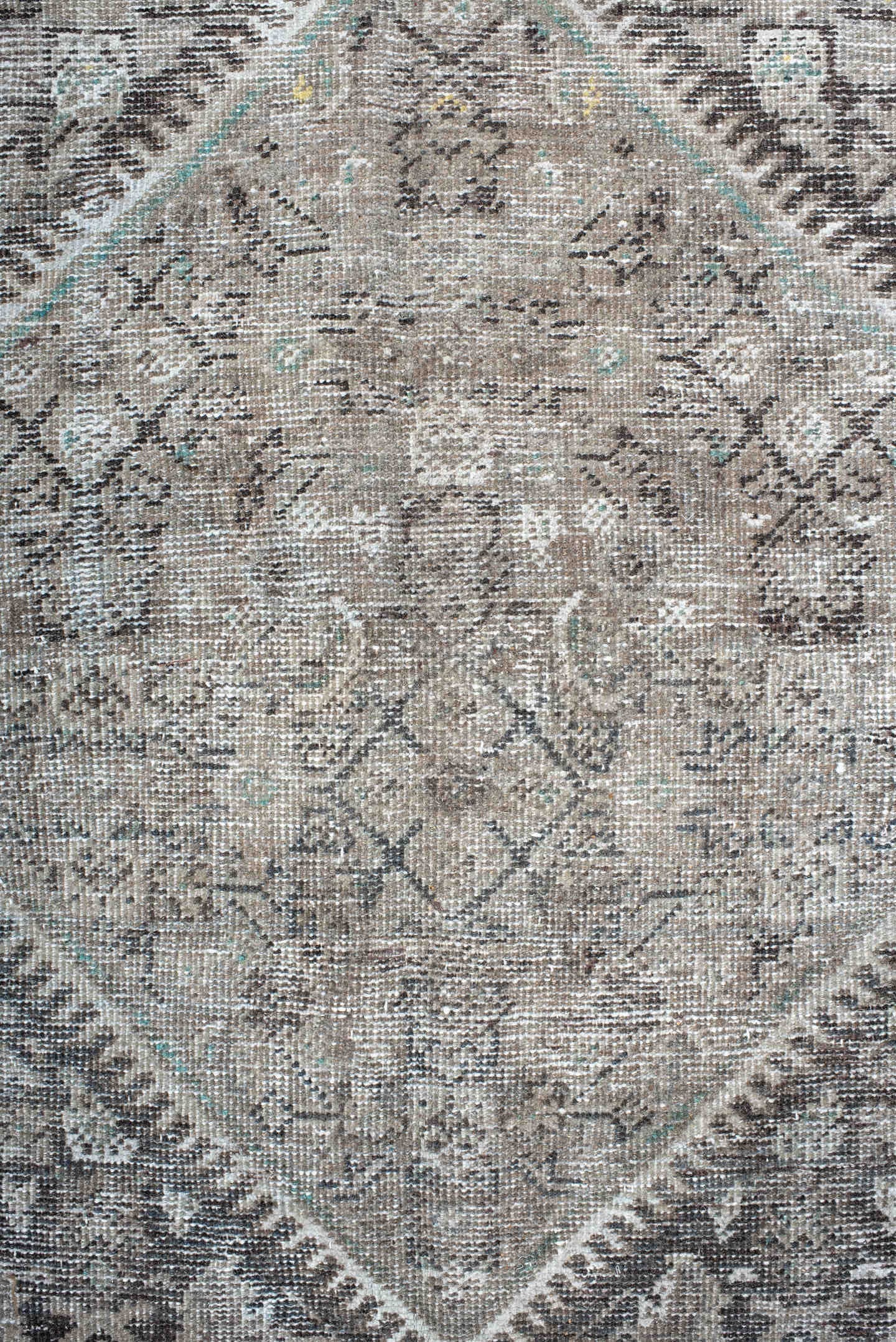 10' x 13' one-of-a-kind handmade antique Mahal large size rug. Color palette: taupe, ivory, gray, charcoal, gold, beige