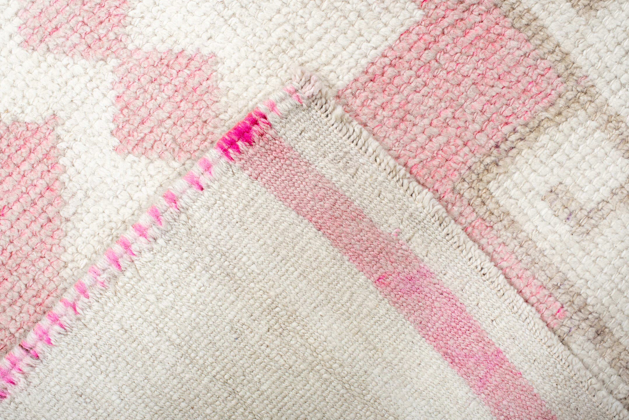 3' x 11' one-of-a-kind handmade antique Kars runner rug. Color palette: ivory, blush, beige, sand, rose, pink, red