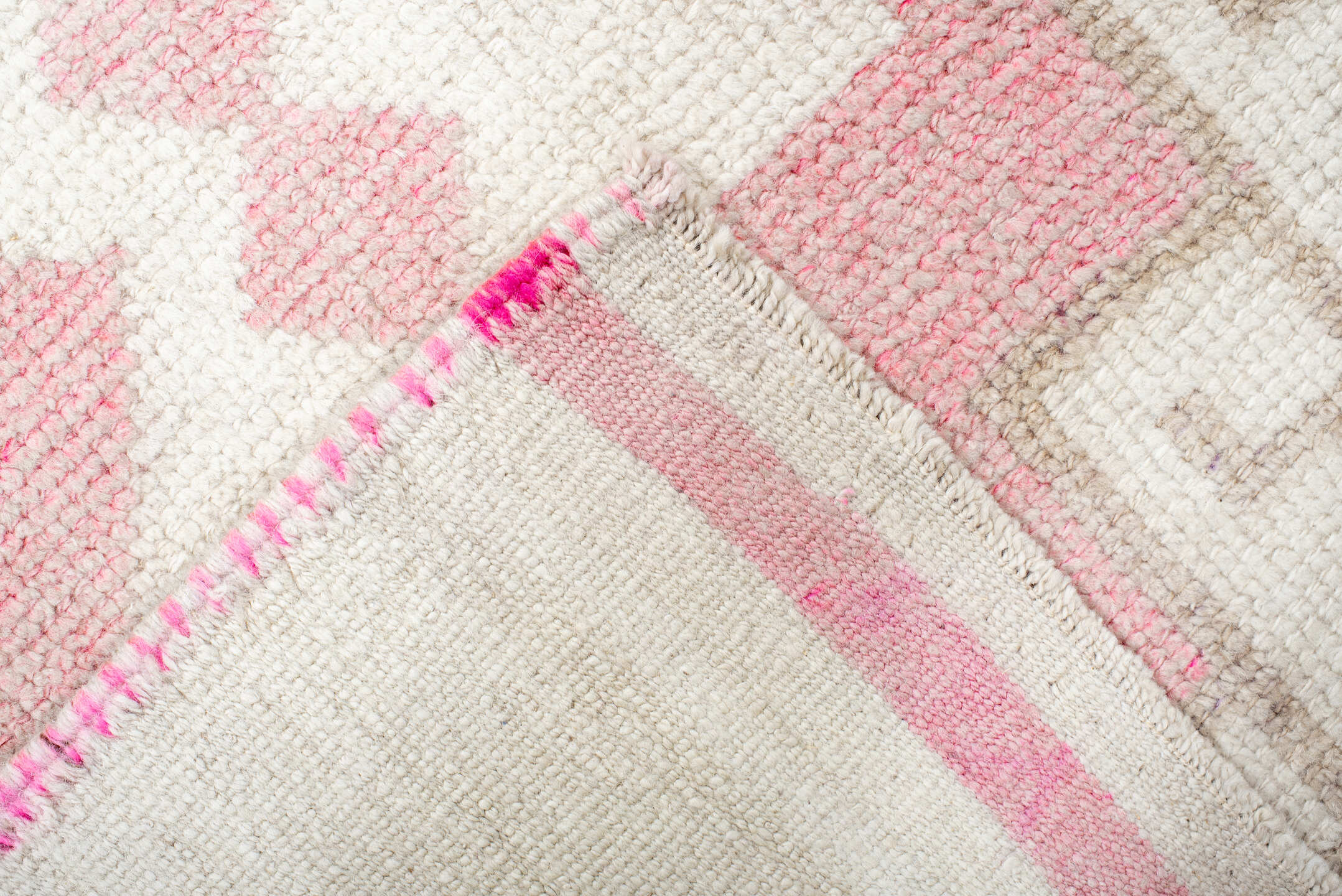 3' x 11' one-of-a-kind handmade antique Kars runner rug. Color palette: ivory, blush, beige, sand, rose, pink, red
