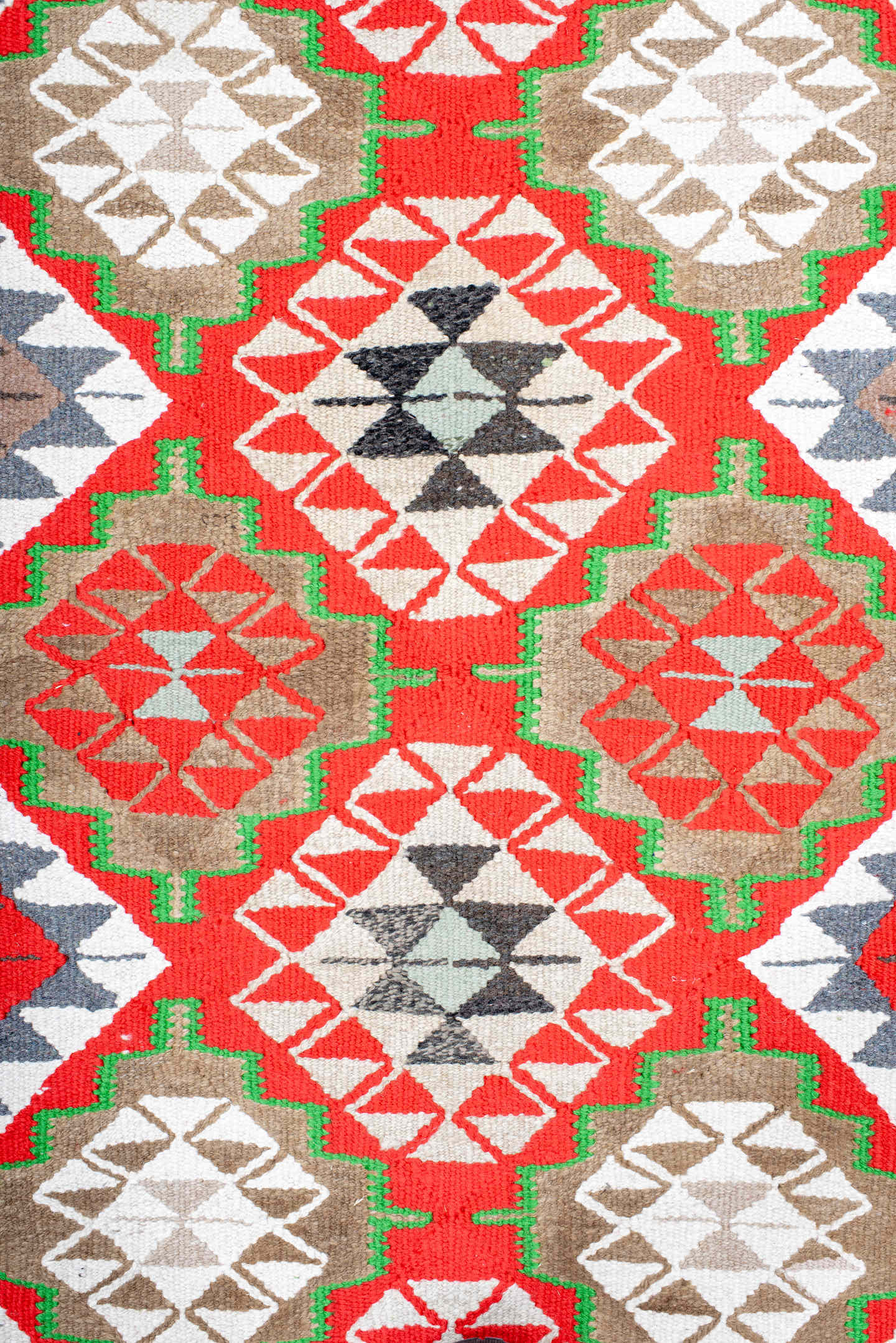 3' x 13' one-of-a-kind handmade vintage Kilim runner rug. Color palette: ivory, red, taupe, green, gray, sky_blue, beige