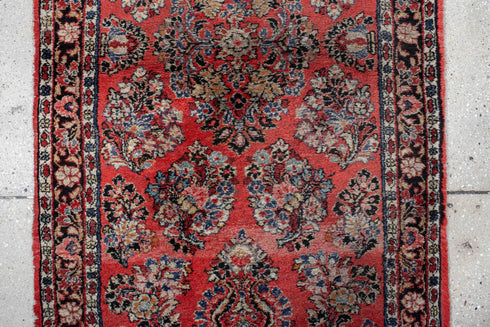 Antique Sarouk Runner Rug (2' x 6')