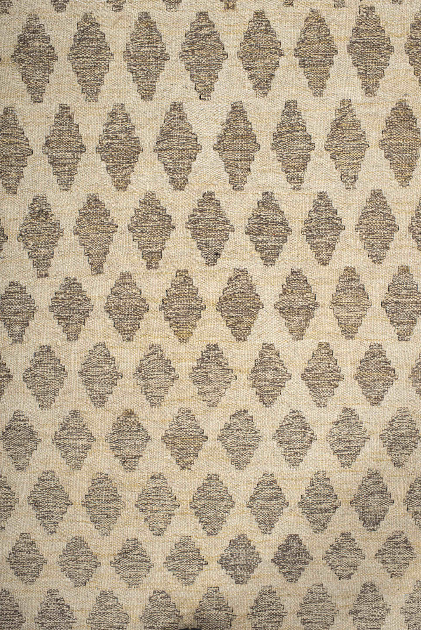 3' x 5' one-of-a-kind handmade vintage Kilim small size rug. Color palette: ivory, taupe, beige, gray