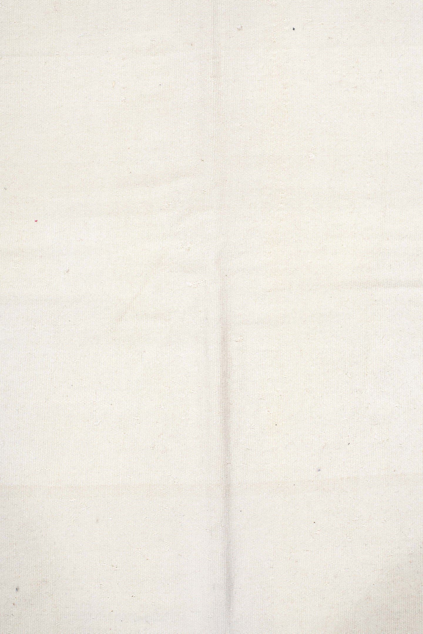 11' x 13' one-of-a-kind handmade vintage Kilim oversize rug. Color palette: ivory, cream, taupe, beige, gray