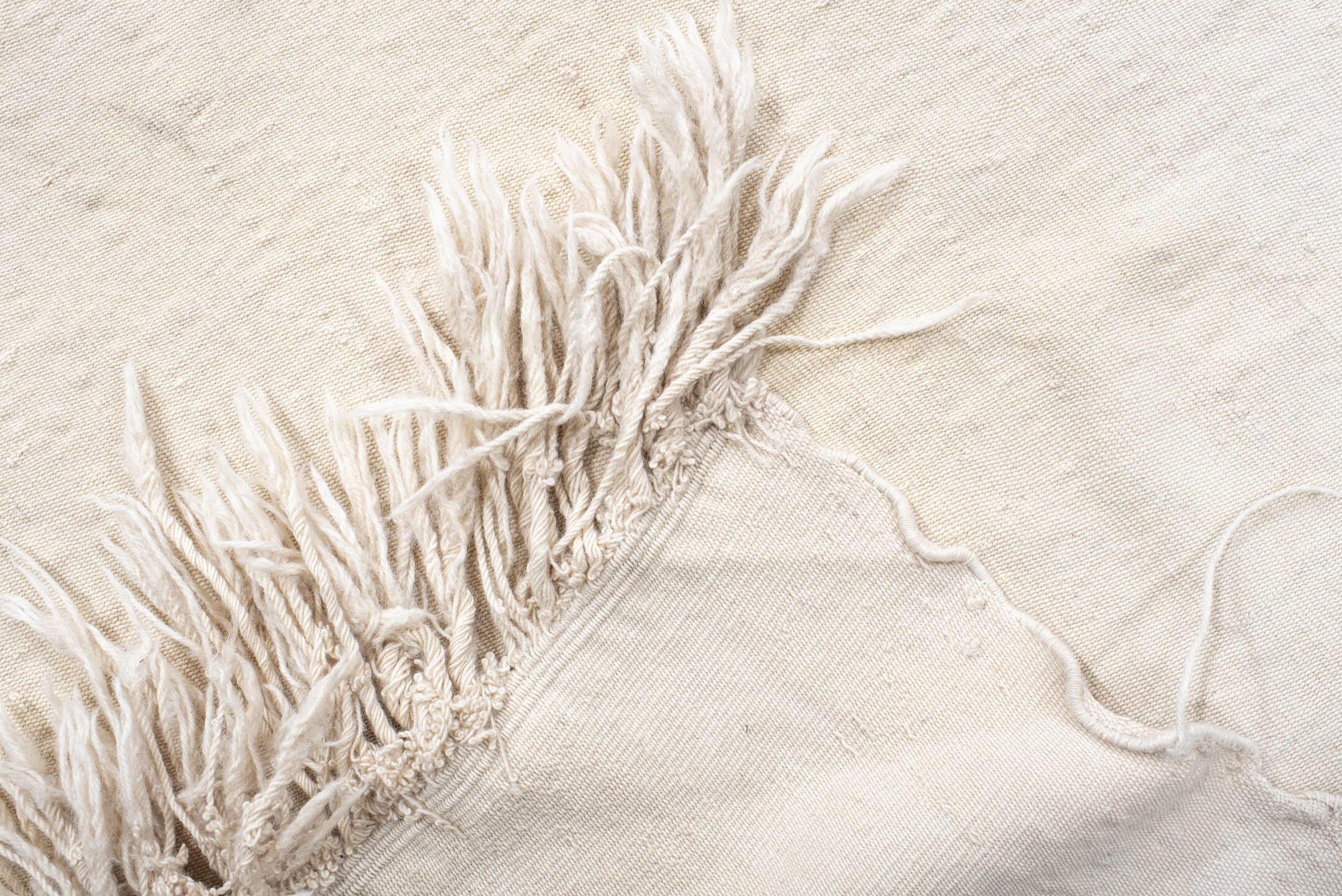 11' x 13' one-of-a-kind handmade vintage Kilim oversize rug. Color palette: ivory, cream, taupe, beige, gray