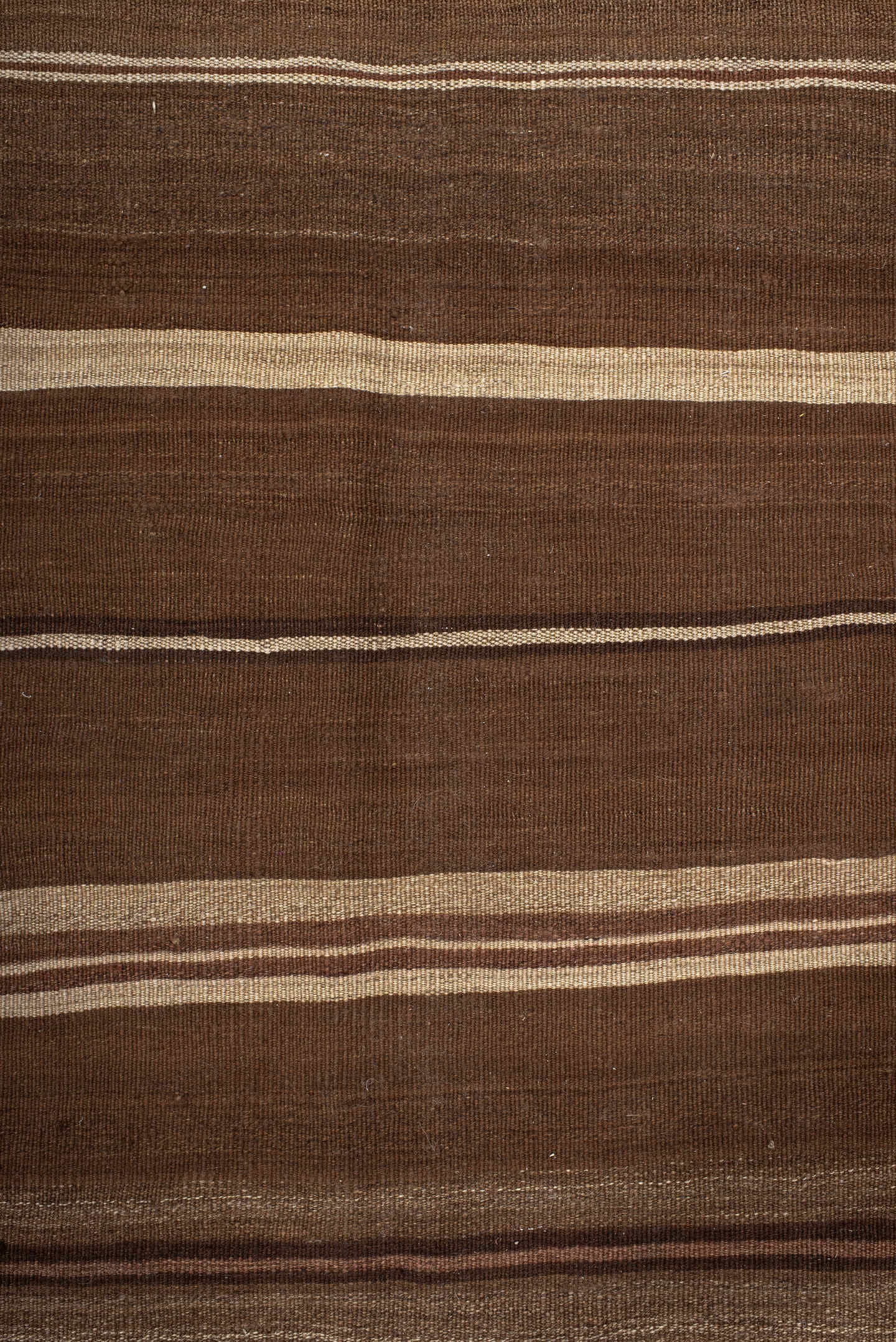 9' x 10' one-of-a-kind handmade vintage Kilim large size rug. Color palette: brown, taupe, camel, ivory, charcoal, beige