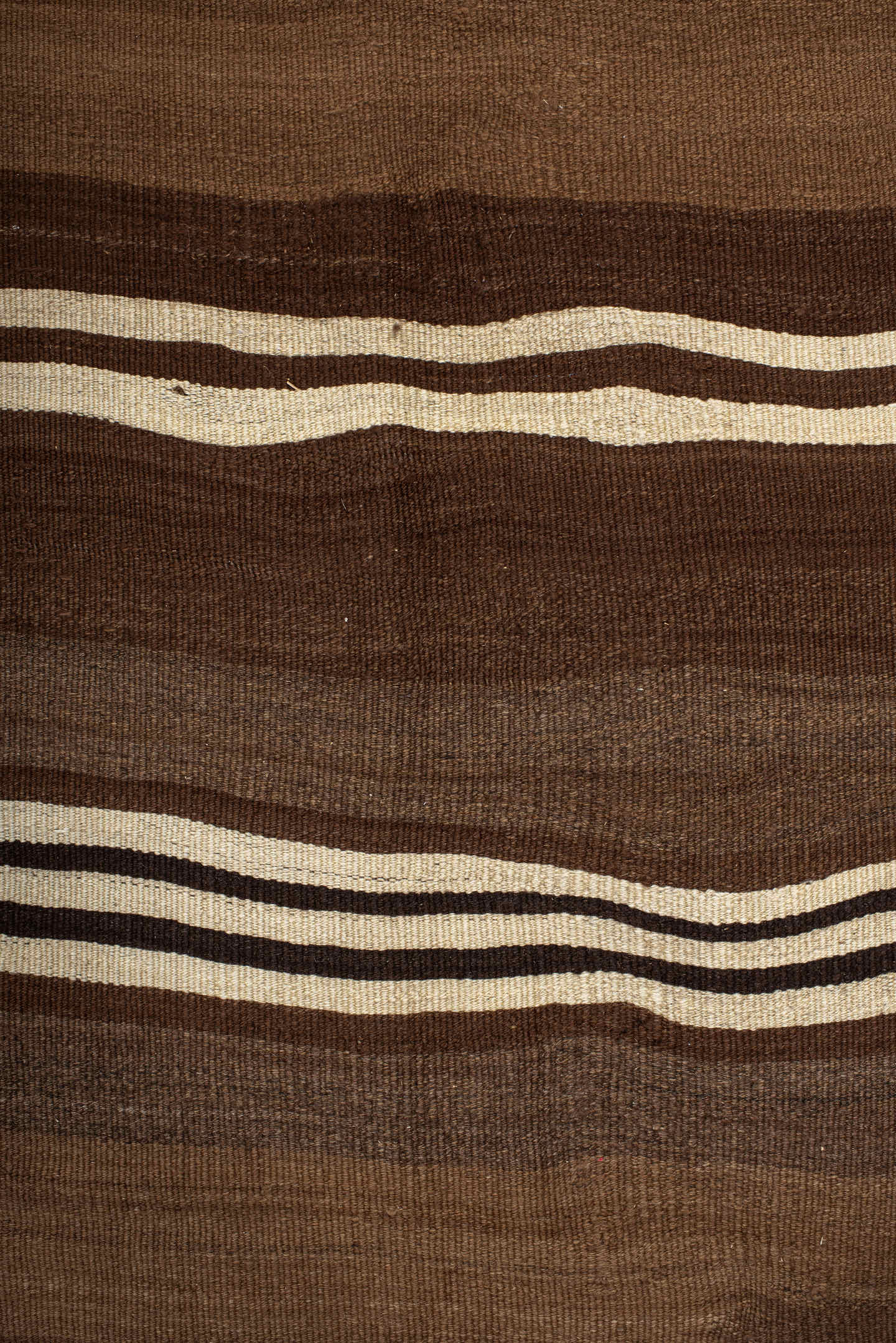 5' x 9' one-of-a-kind handmade vintage Kilim medium size rug. Color palette: brown, taupe, ivory, charcoal, camel, beige
