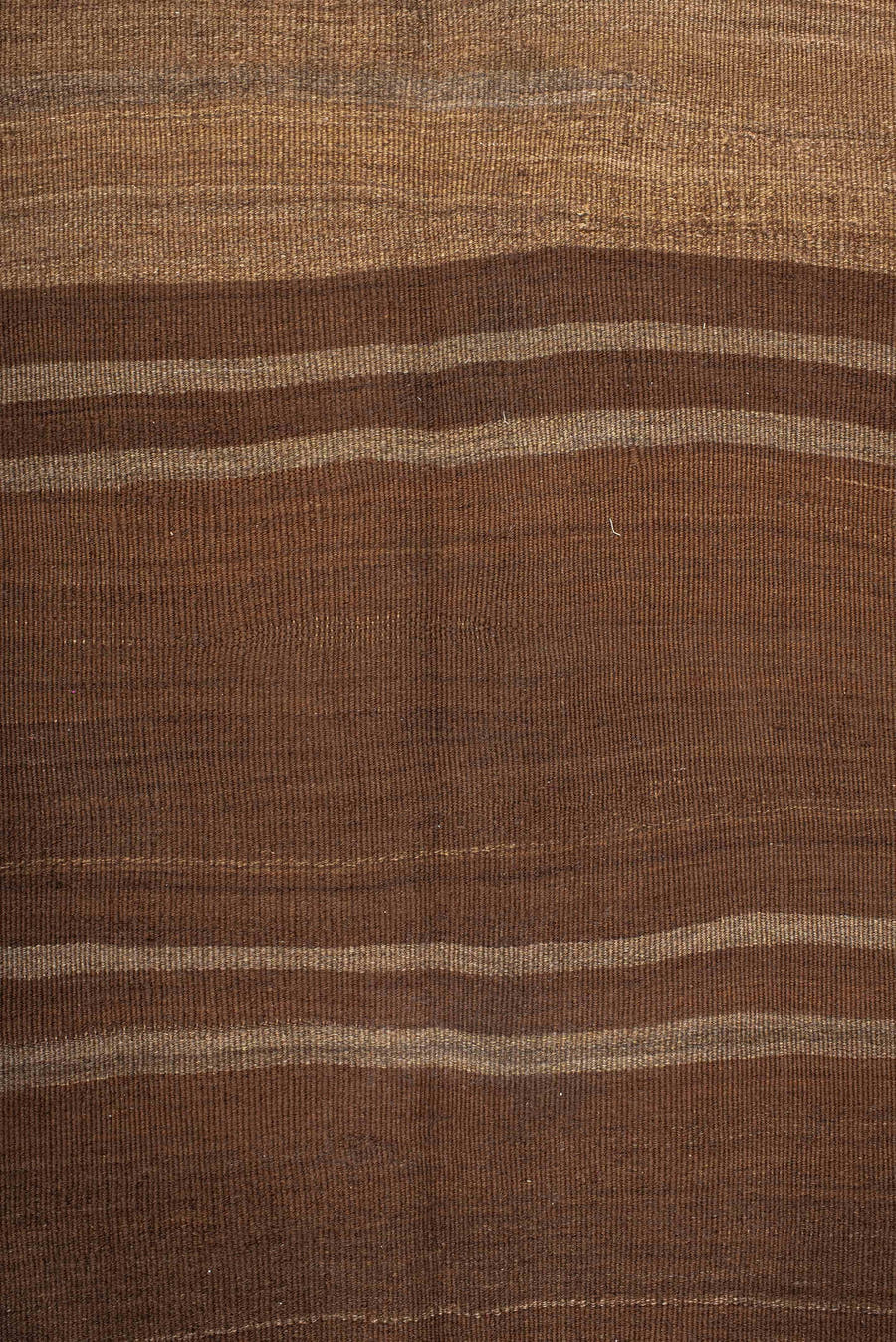 9' x 10' one-of-a-kind handmade vintage Kilim large size rug. Color palette: brown, taupe, camel, ivory, charcoal, beige