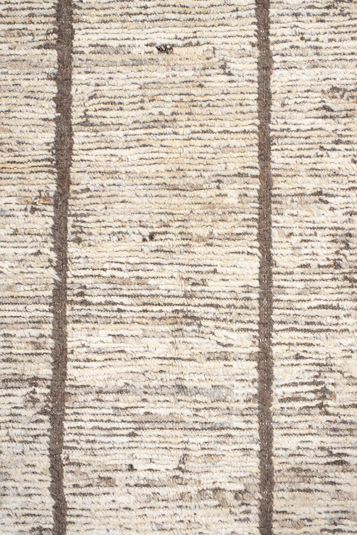 6' x 8' one-of-a-kind handmade vintage Tulu medium size rug. Color palette: ivory, taupe, brown, cream, charcoal, beige